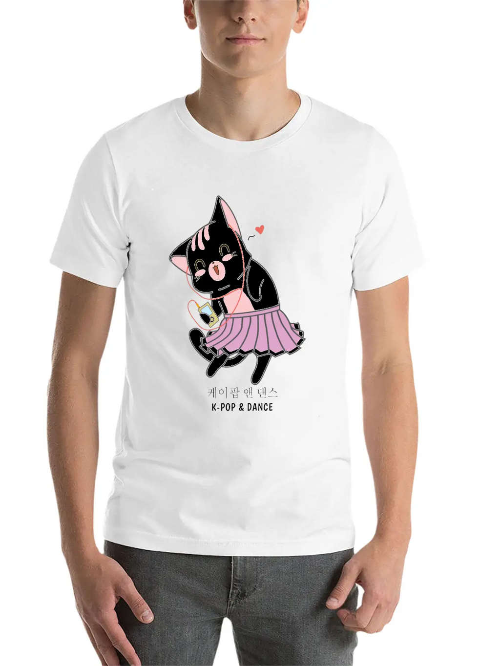 K-Pop And Dance Cat Saranghae Korea Pop Breathable Soft Cotton T-Shirt – Timeless Casual Look