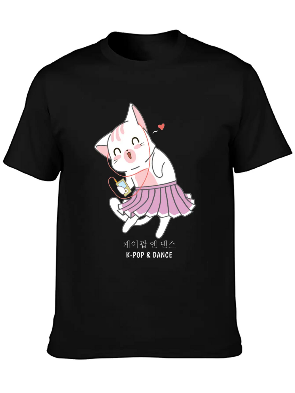 K-Pop And Dance Cat Saranghae Korea Pop Breathable Soft Cotton T-Shirt – Timeless Casual Look
