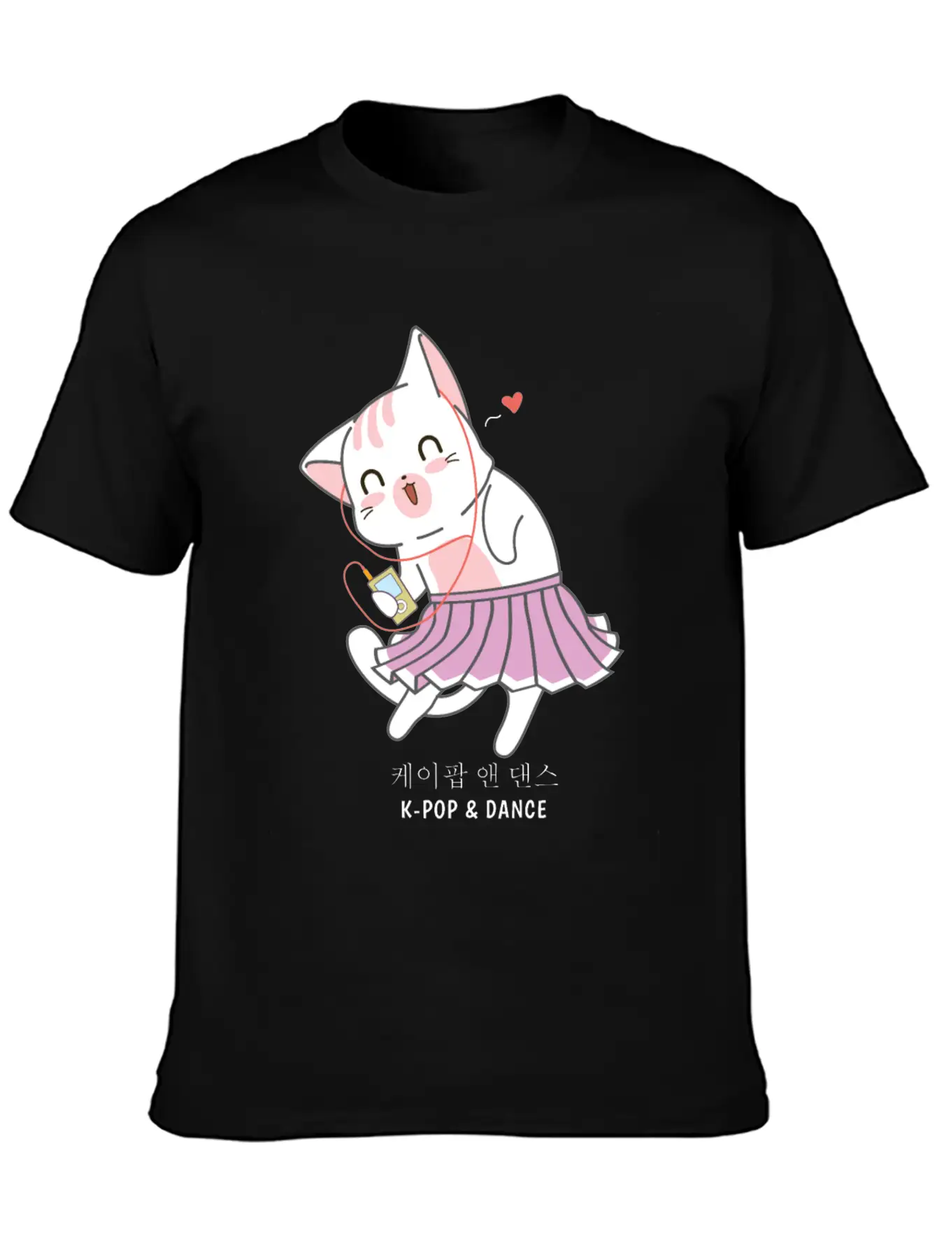 K-Pop And Dance Cat Saranghae Korea Pop Breathable Soft Cotton T-Shirt – Timeless Casual Look