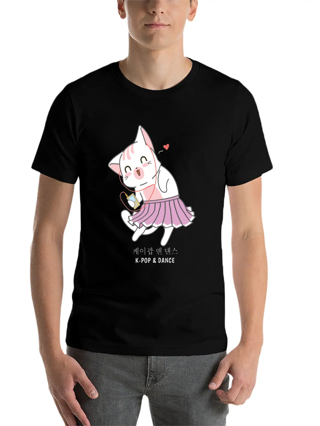 K-Pop And Dance Cat Saranghae Korea Pop Breathable Soft Cotton T-Shirt – Timeless Casual Look