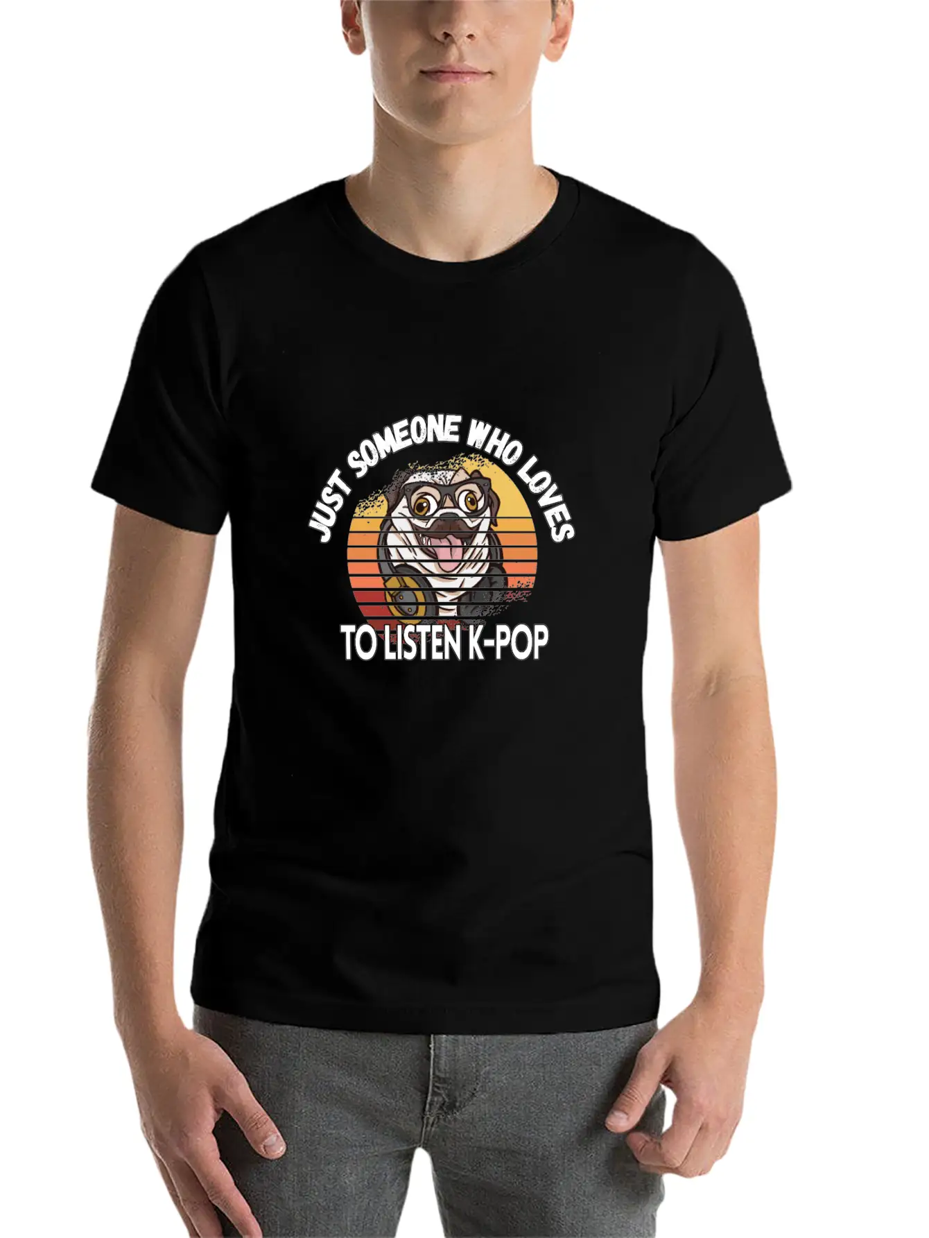 K-pop Pop Music Pug Lover Kpop Bias Fan Essential Cotton Tee For Daily Outfits – Unisex Style