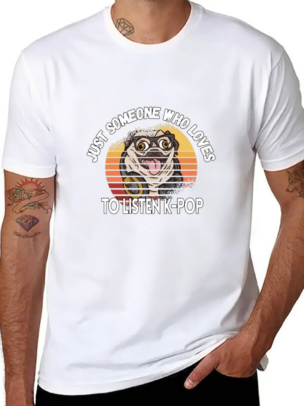 K-pop Pop Music Pug Lover Kpop Bias Fan Essential Cotton Tee For Daily Outfits – Unisex Style