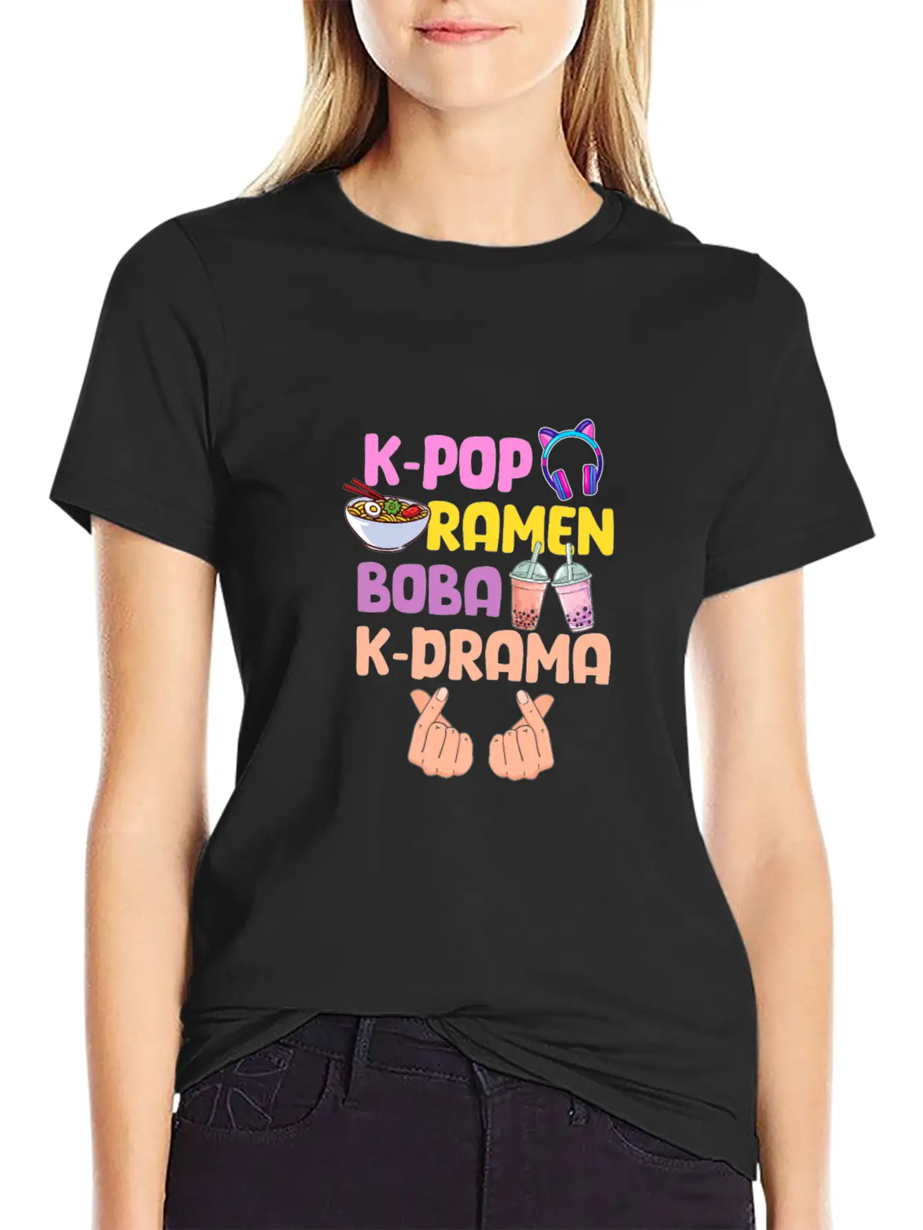 K-Pop Ramen Boba K-Drama Essential Cotton Tee For Daily Outfits – Unisex Style