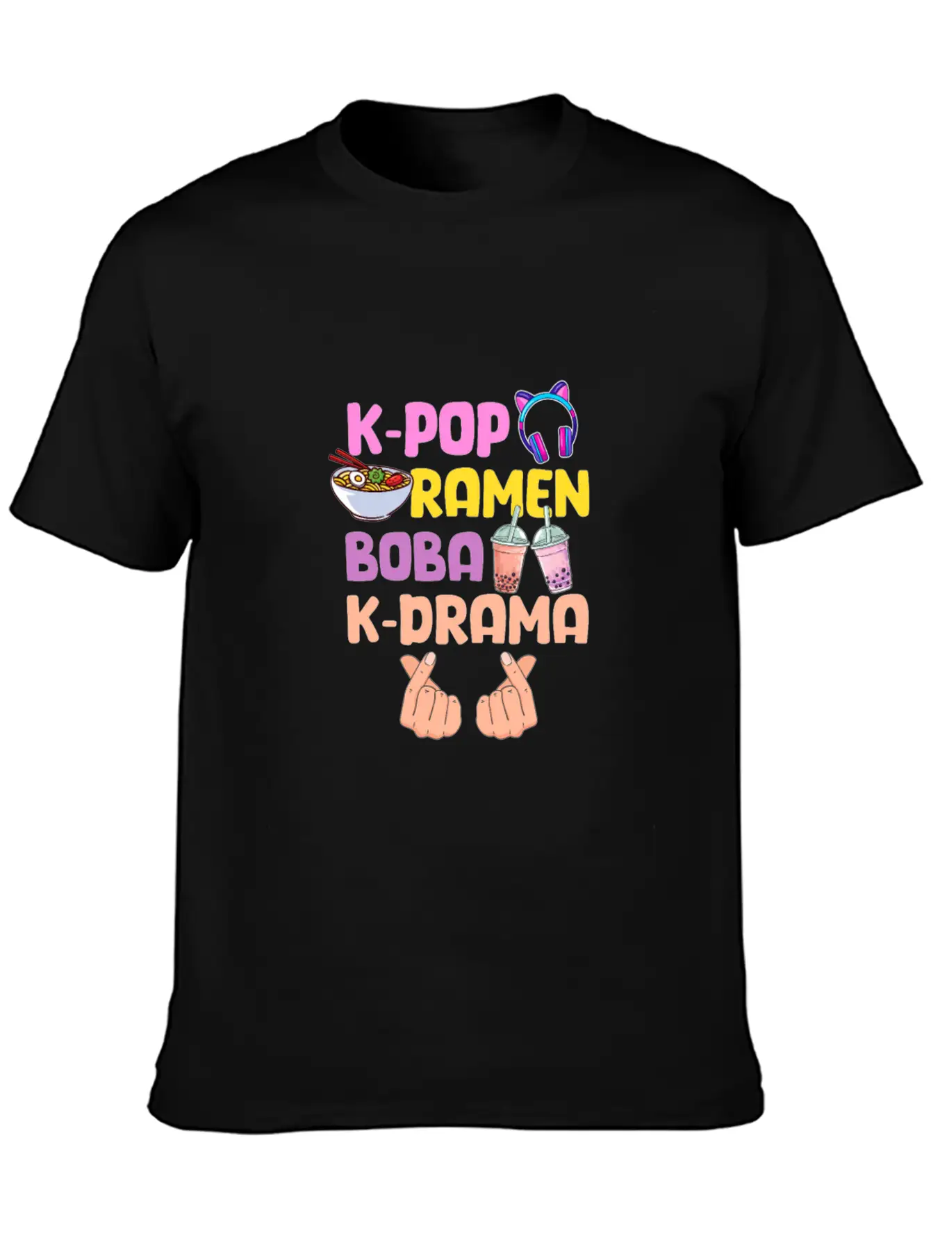 K-Pop Ramen Boba K-Drama Essential Cotton Tee For Daily Outfits – Unisex Style