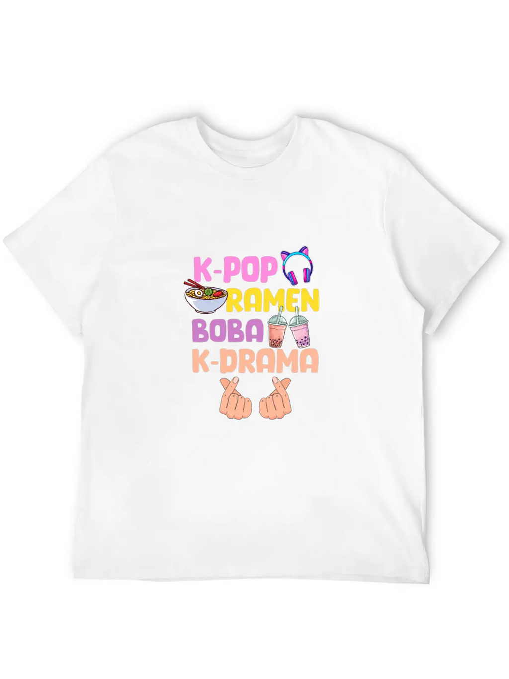 K-Pop Ramen Boba K-Drama Essential Cotton Tee For Daily Outfits – Unisex Style