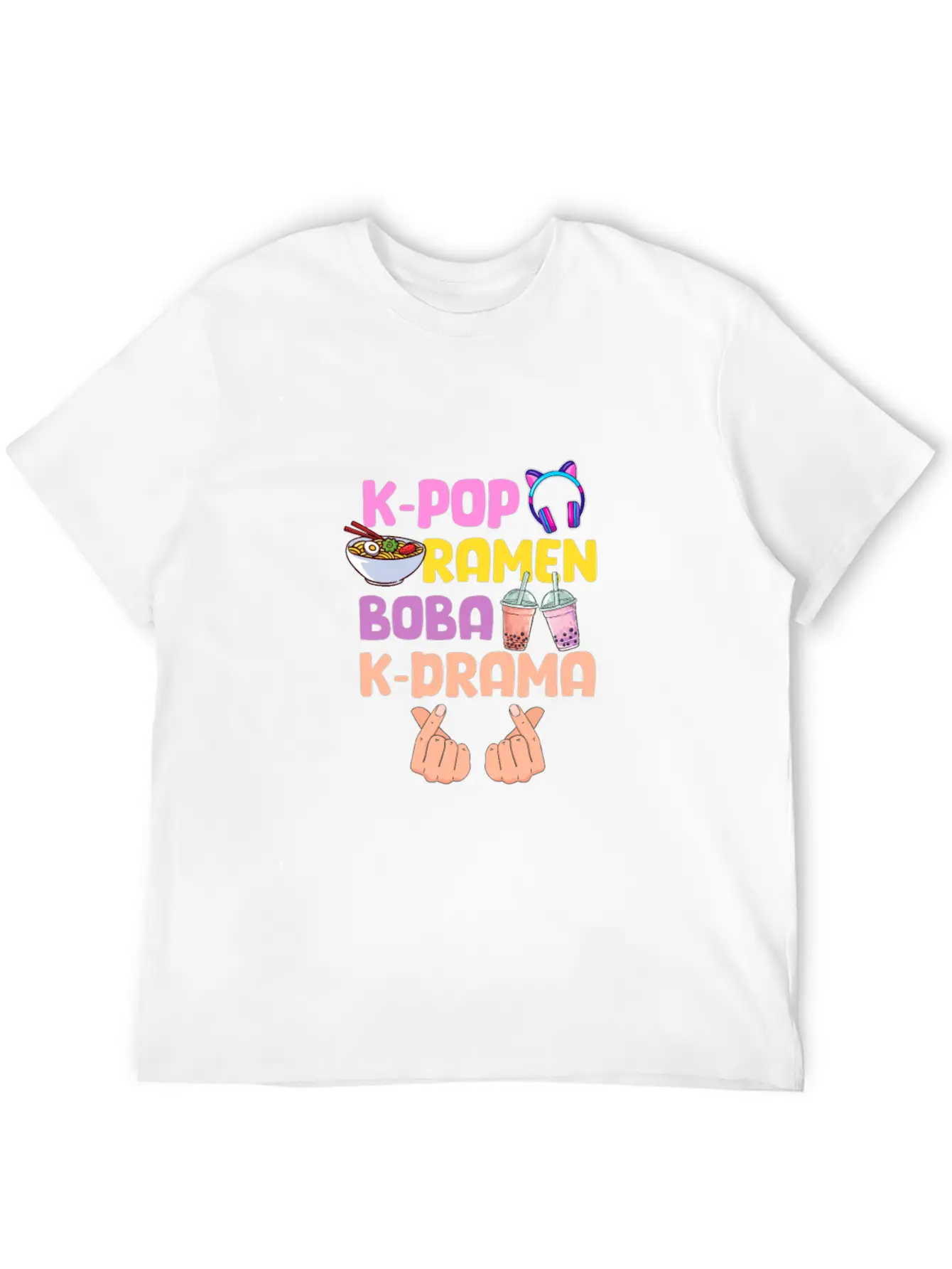 K-Pop Ramen Boba K-Drama Essential Cotton Tee For Daily Outfits – Unisex Style