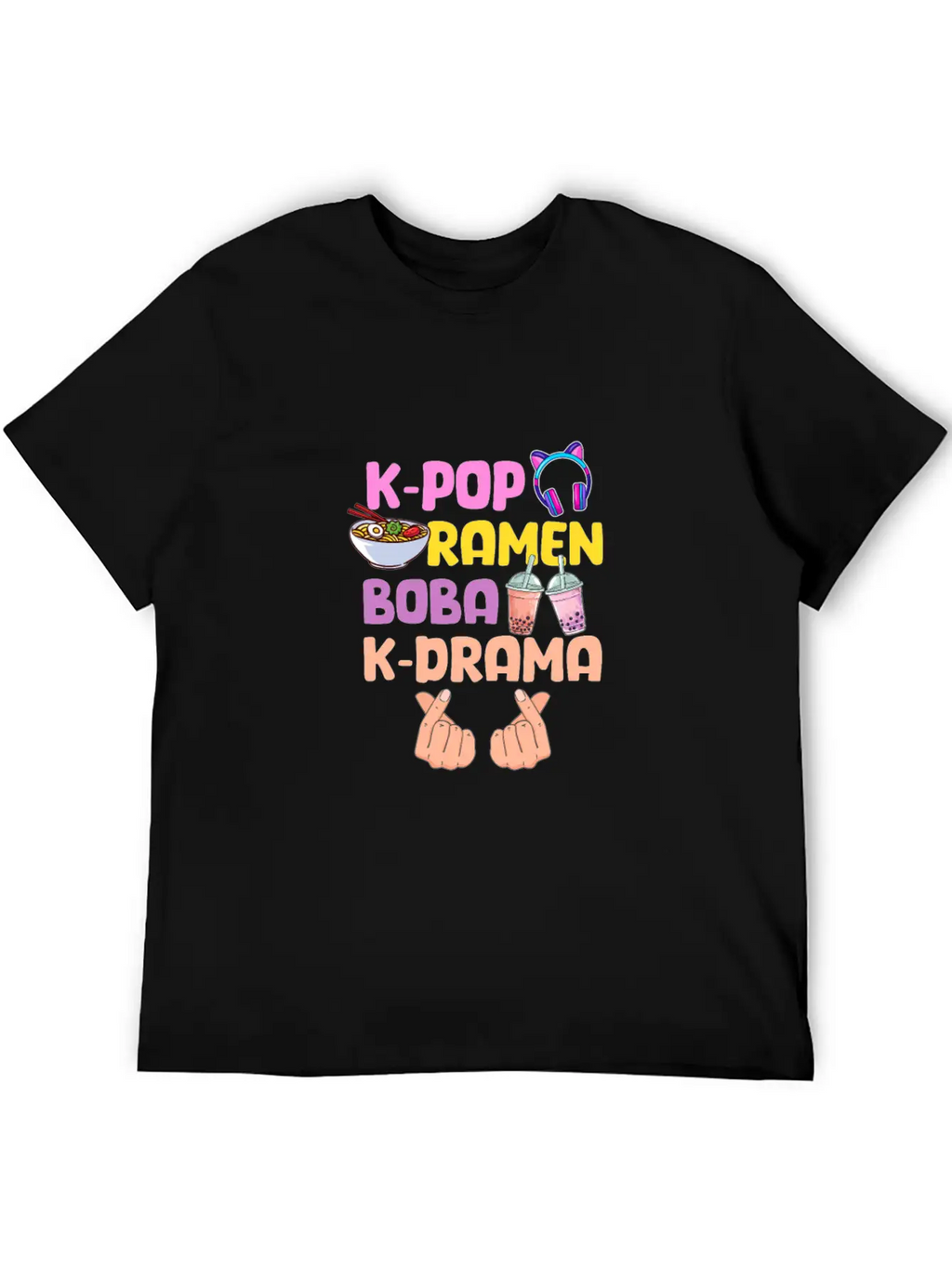 K-Pop Ramen Boba K-Drama Essential Cotton Tee For Daily Outfits – Unisex Style