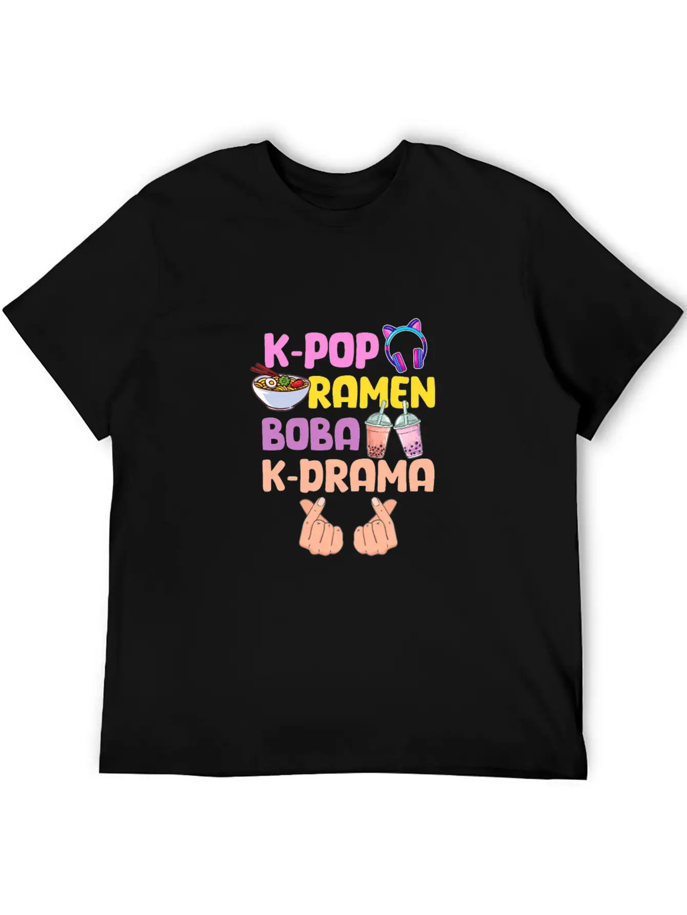 K-Pop Ramen Boba K-Drama Essential Cotton Tee For Daily Outfits – Unisex Style