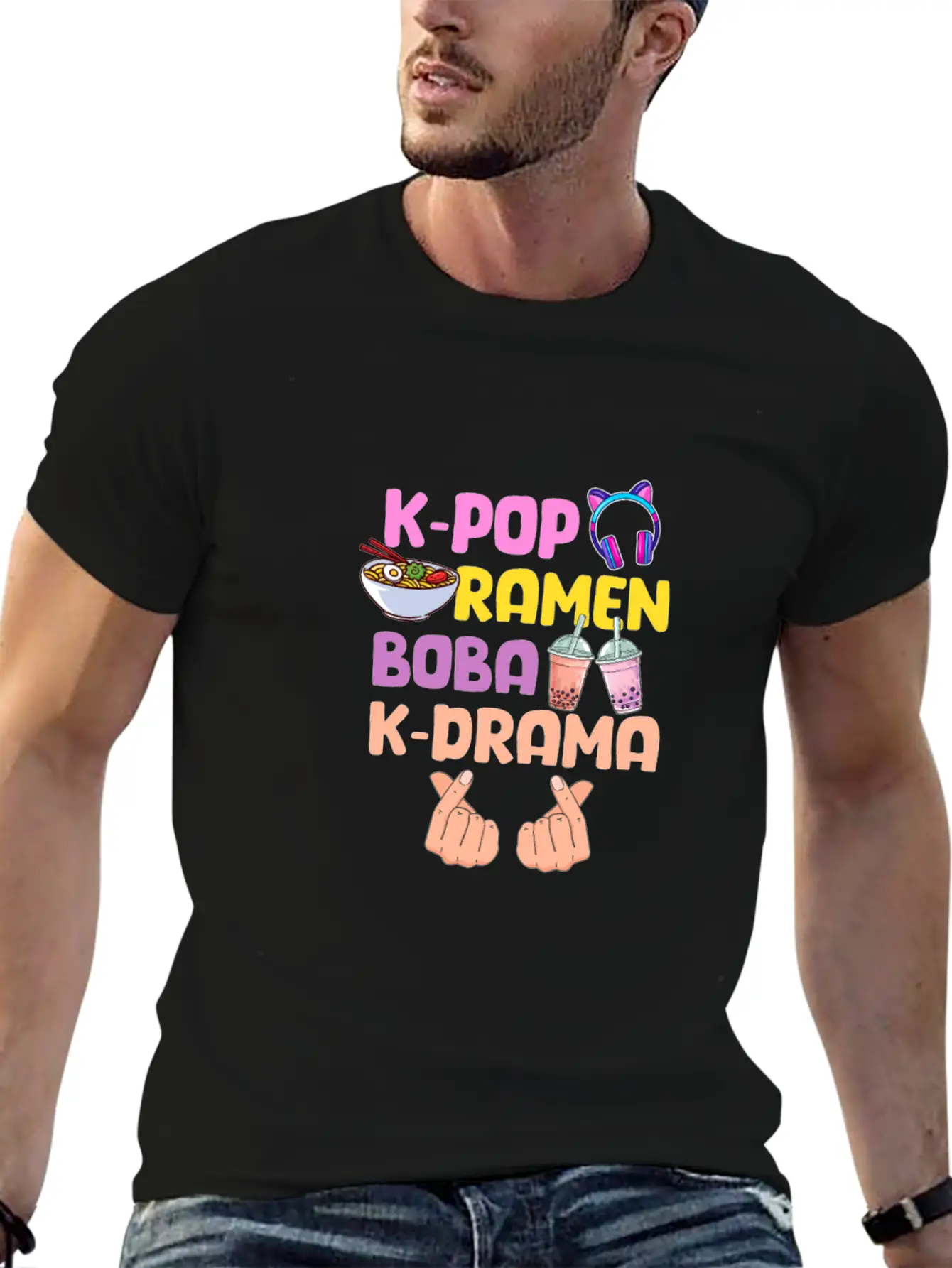 K-Pop Ramen Boba K-Drama Essential Cotton Tee For Daily Outfits – Unisex Style