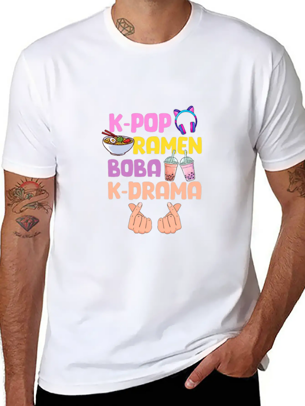 K-Pop Ramen Boba K-Drama Essential Cotton Tee For Daily Outfits – Unisex Style