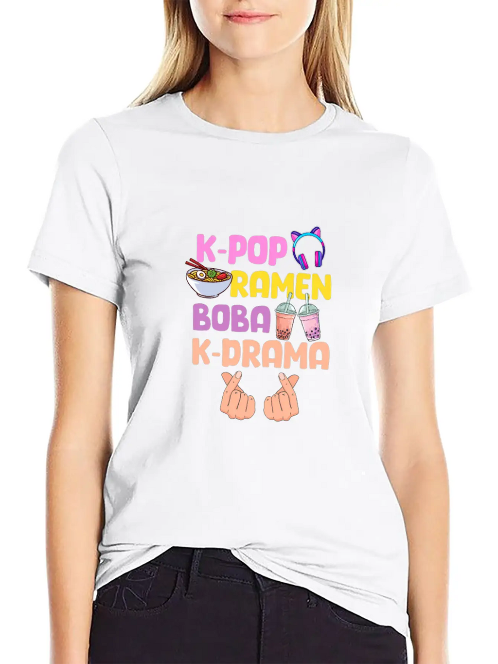 K-Pop Ramen Boba K-Drama Essential Cotton Tee For Daily Outfits – Unisex Style