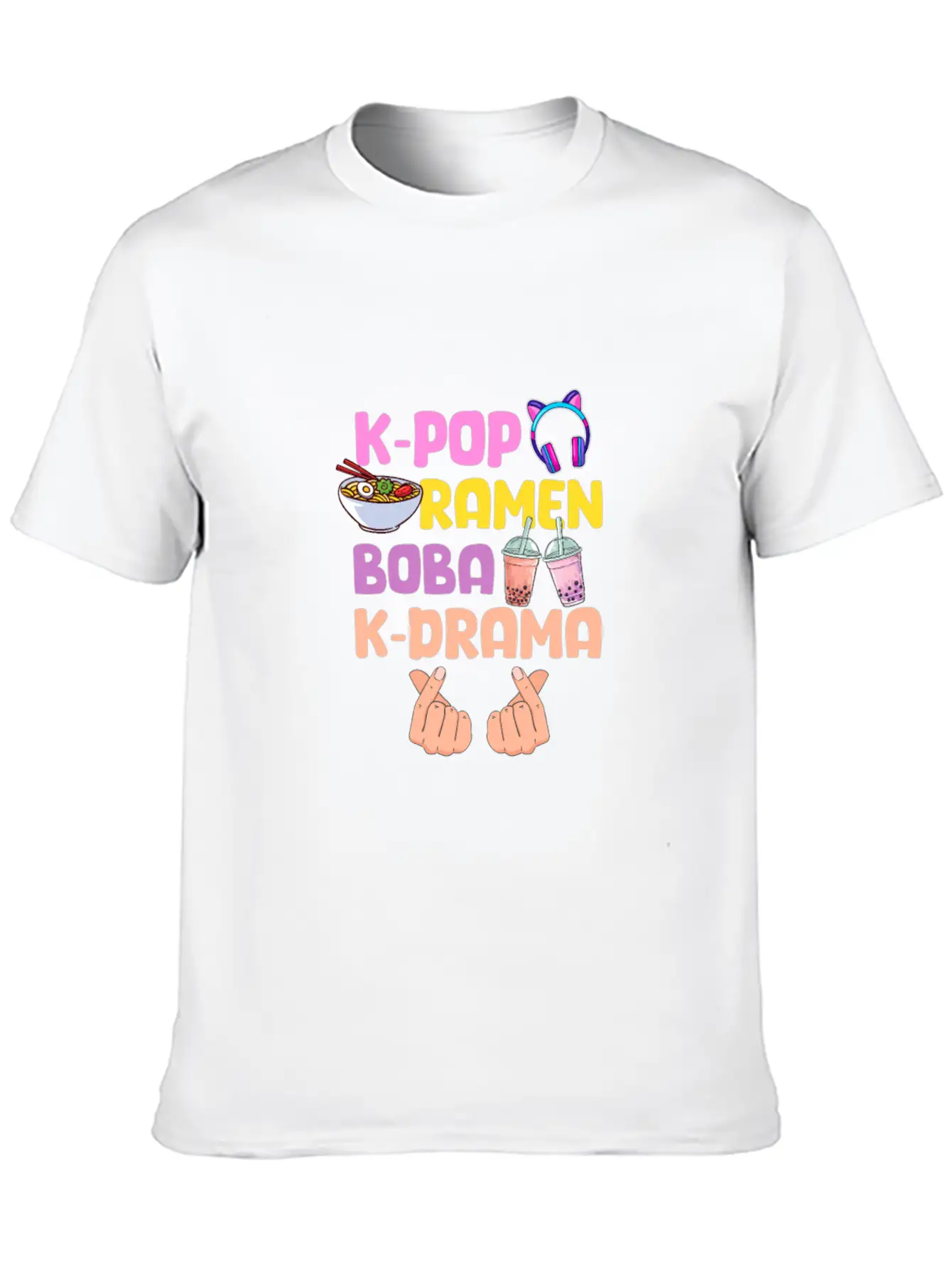 K-Pop Ramen Boba K-Drama Essential Cotton Tee For Daily Outfits – Unisex Style