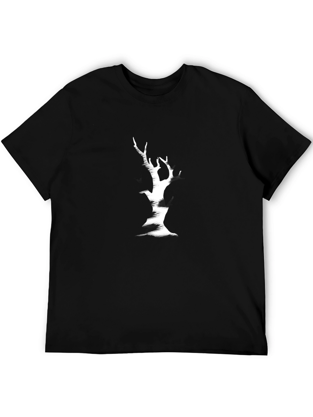 Unique Tree Graphic Black T-Shirt