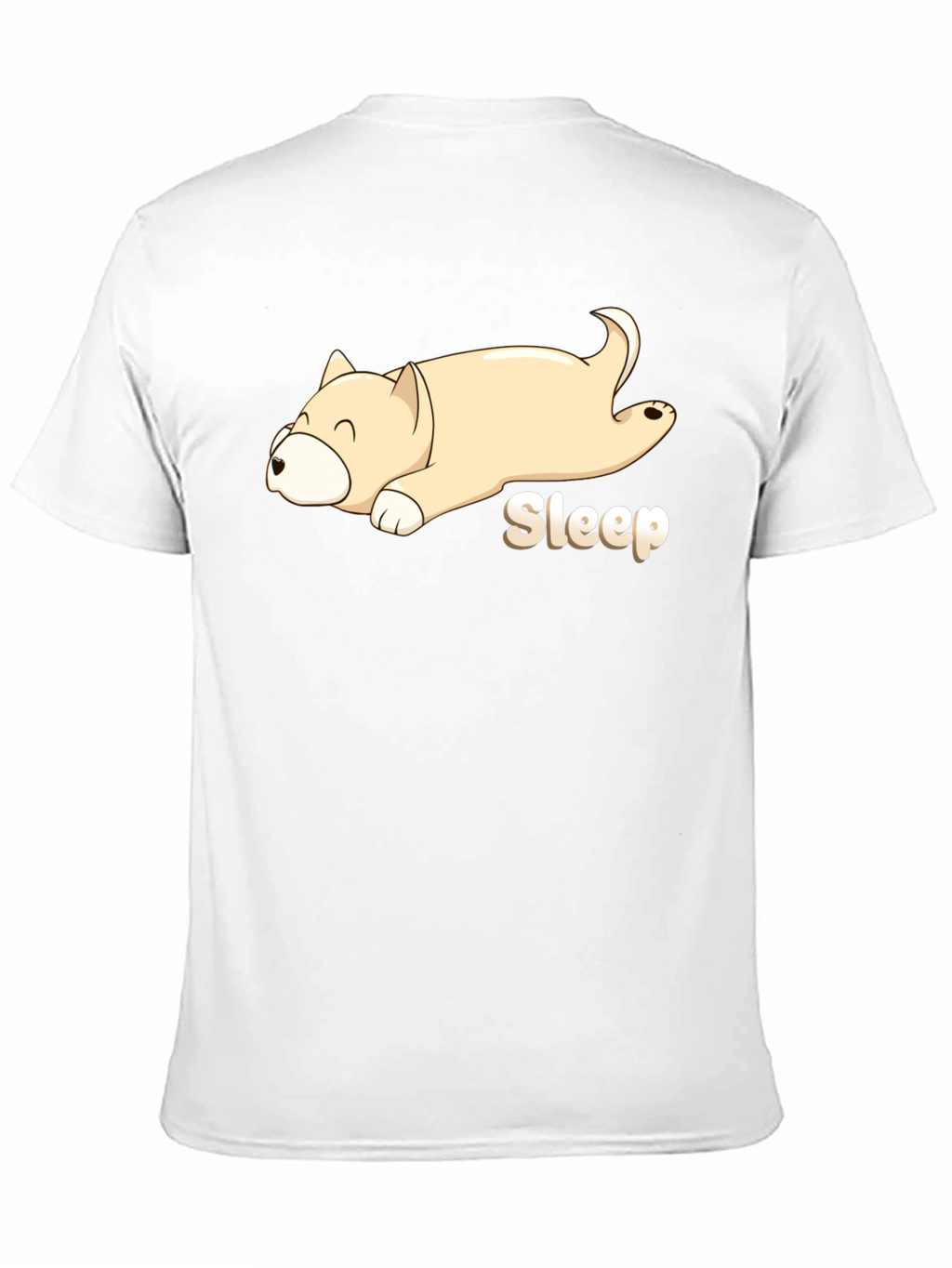 Sleepy Dog Cartoon Black T-Shirt