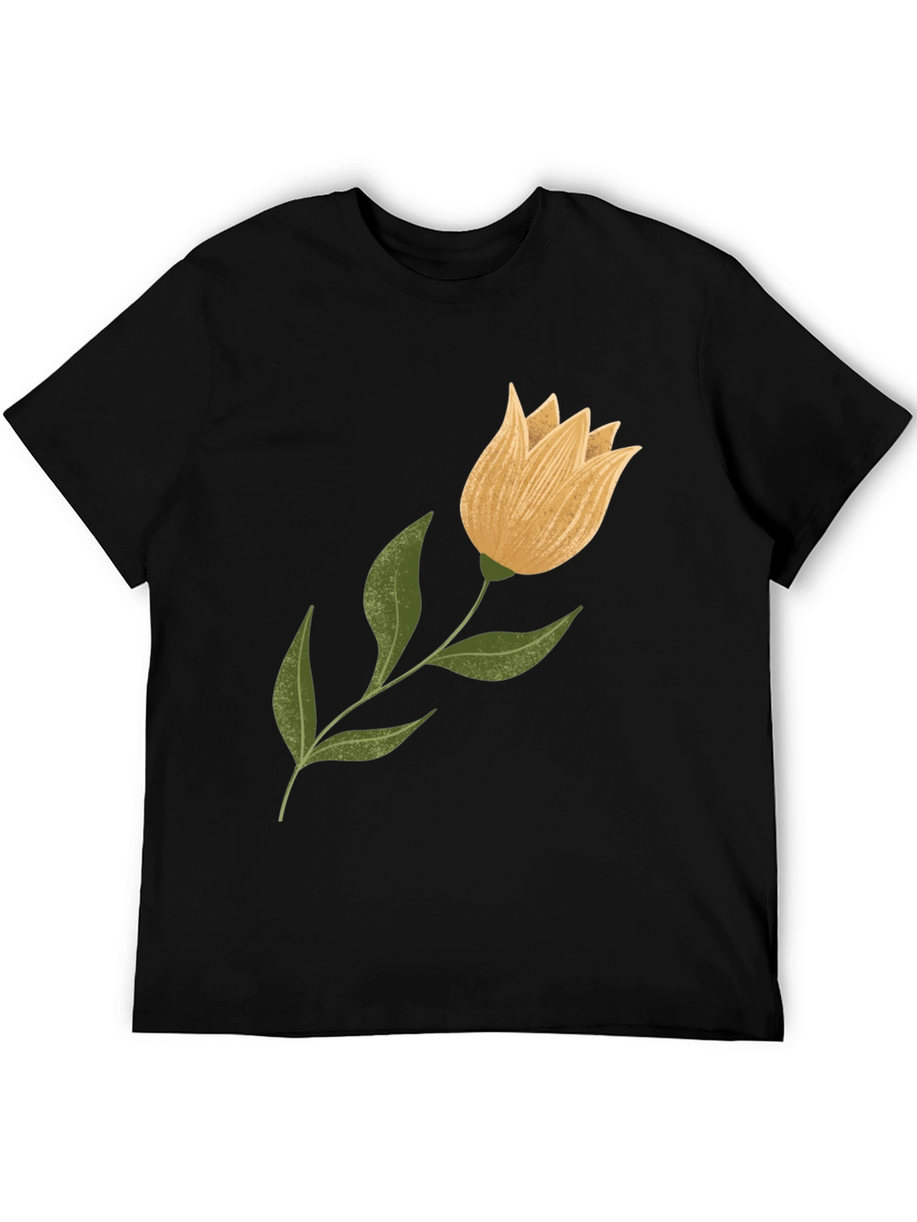 Floral Graphic Tee - Black Cotton Blend