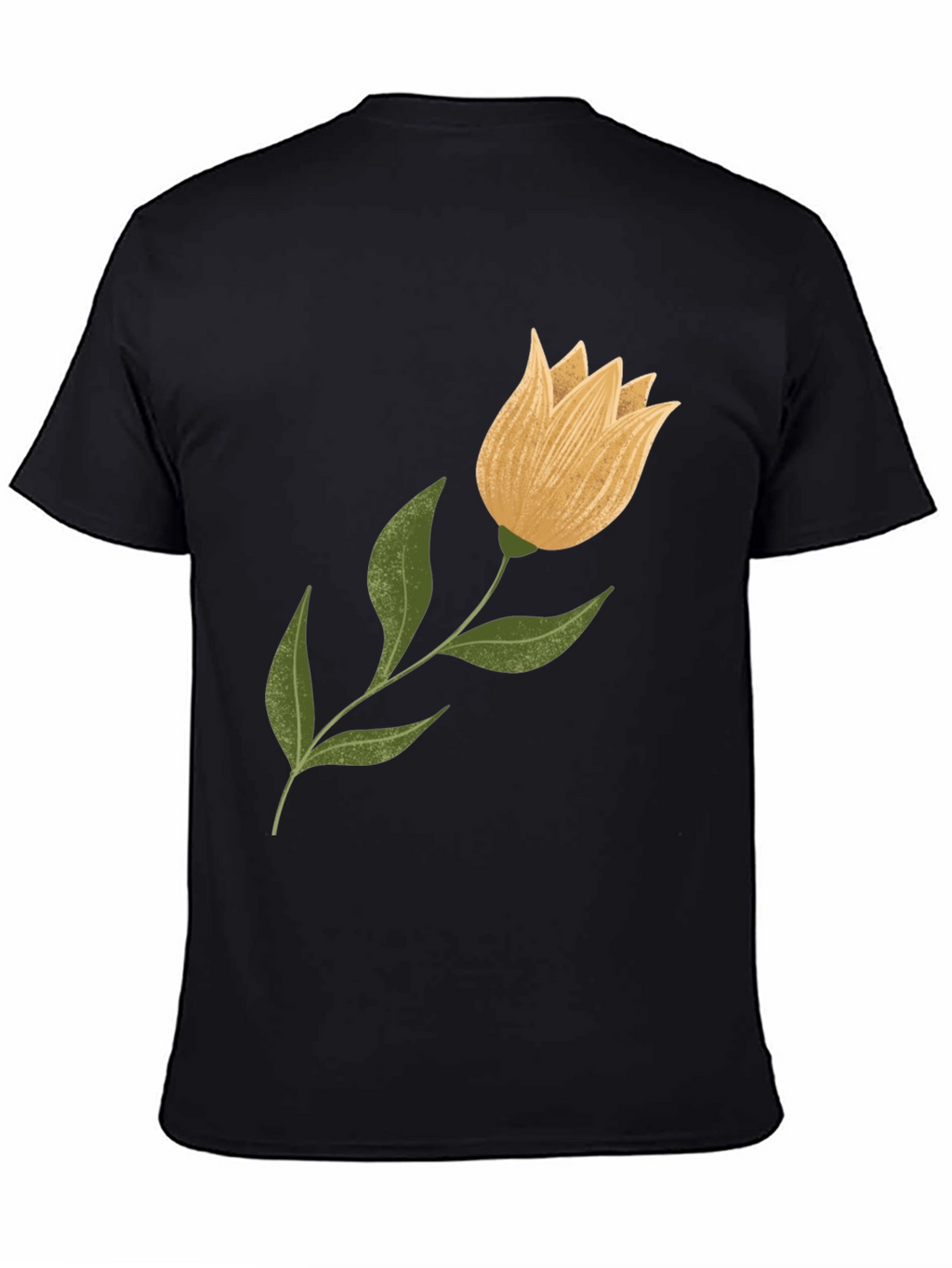 Floral Graphic Tee - Black Cotton Blend