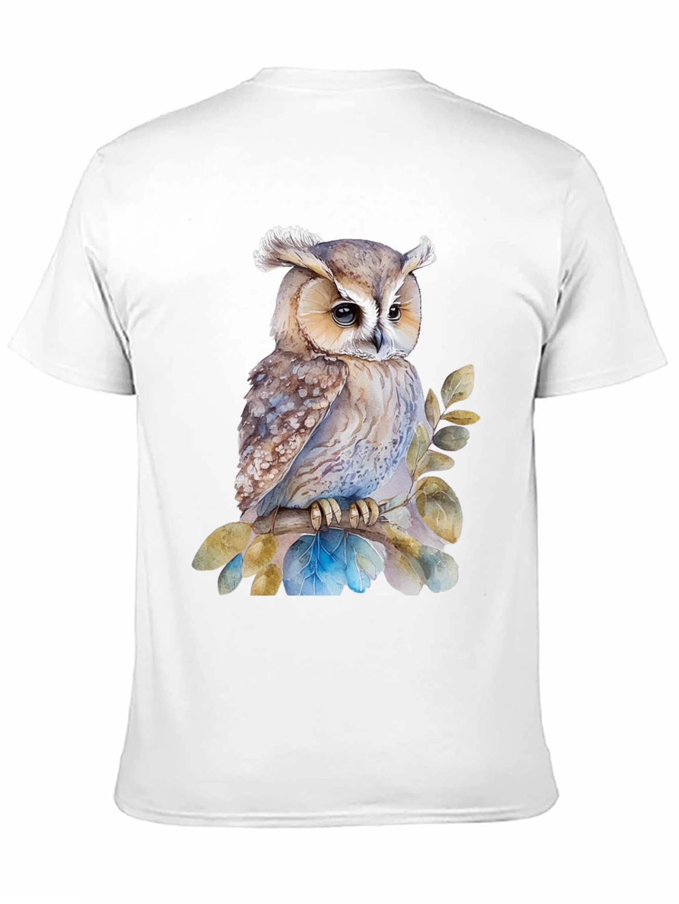 Owl T-Shirt - Watercolor Bird Design