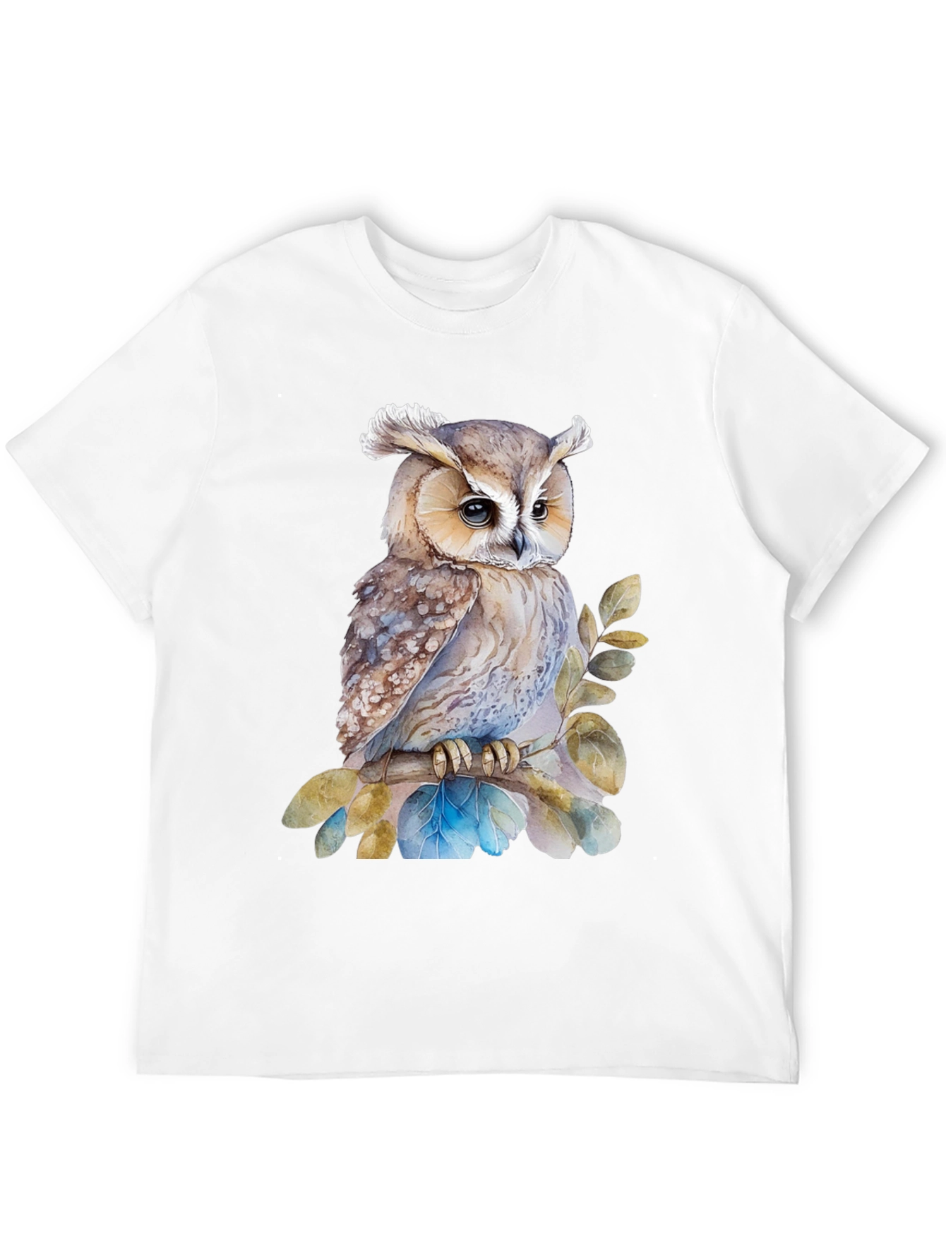 Owl T-Shirt - Watercolor Bird Design