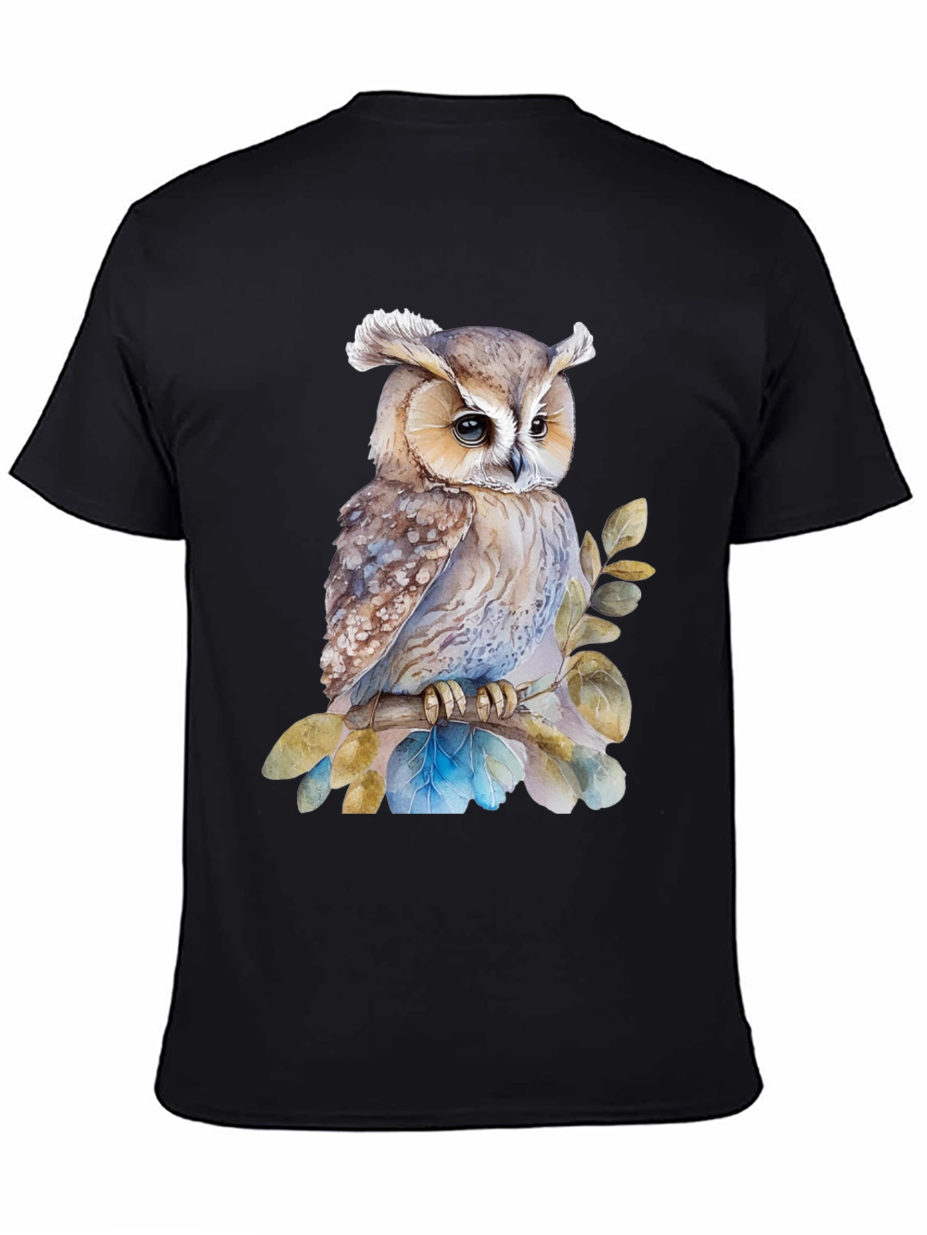 Owl T-Shirt - Watercolor Bird Design