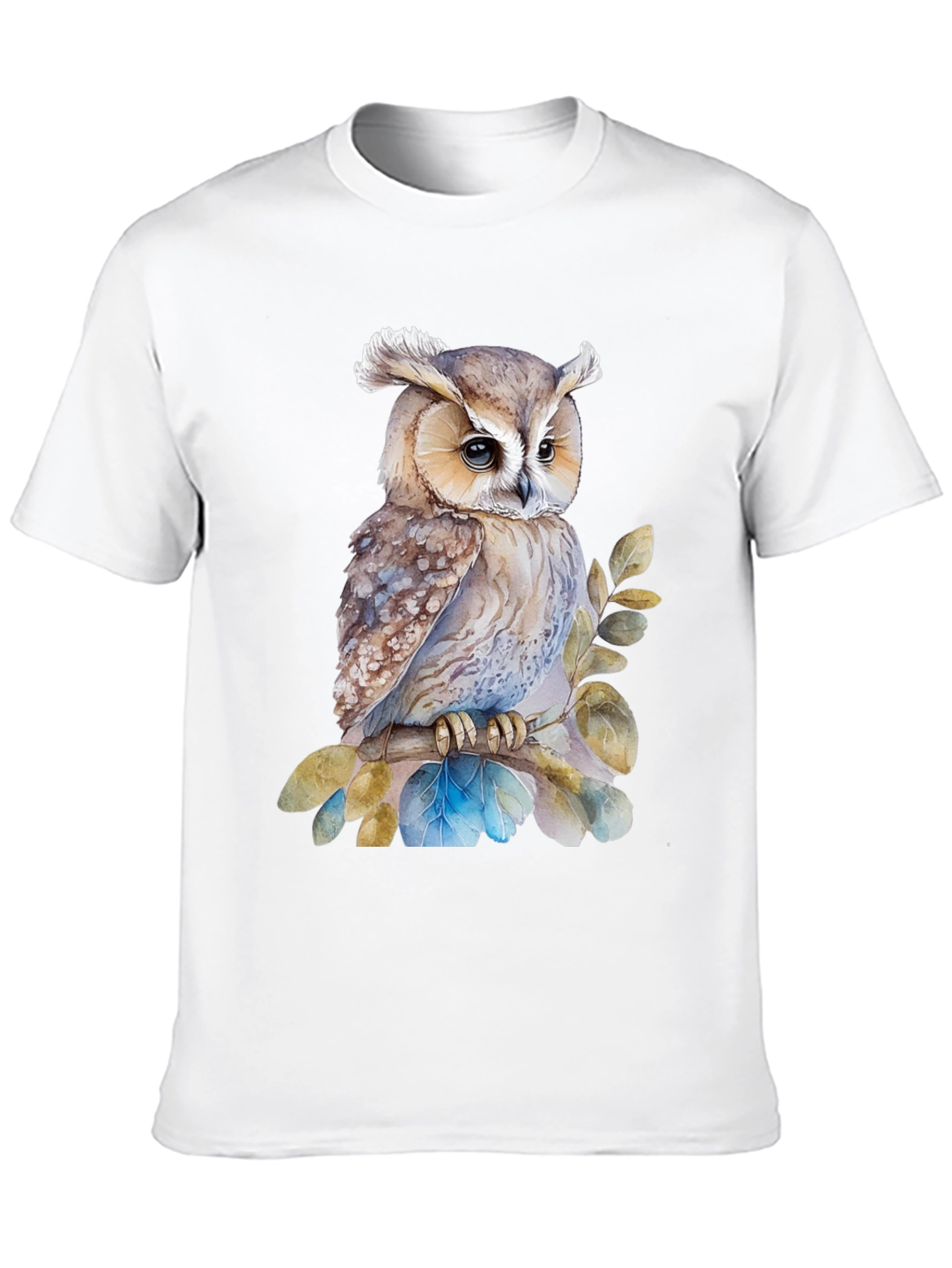 Owl T-Shirt - Watercolor Bird Design