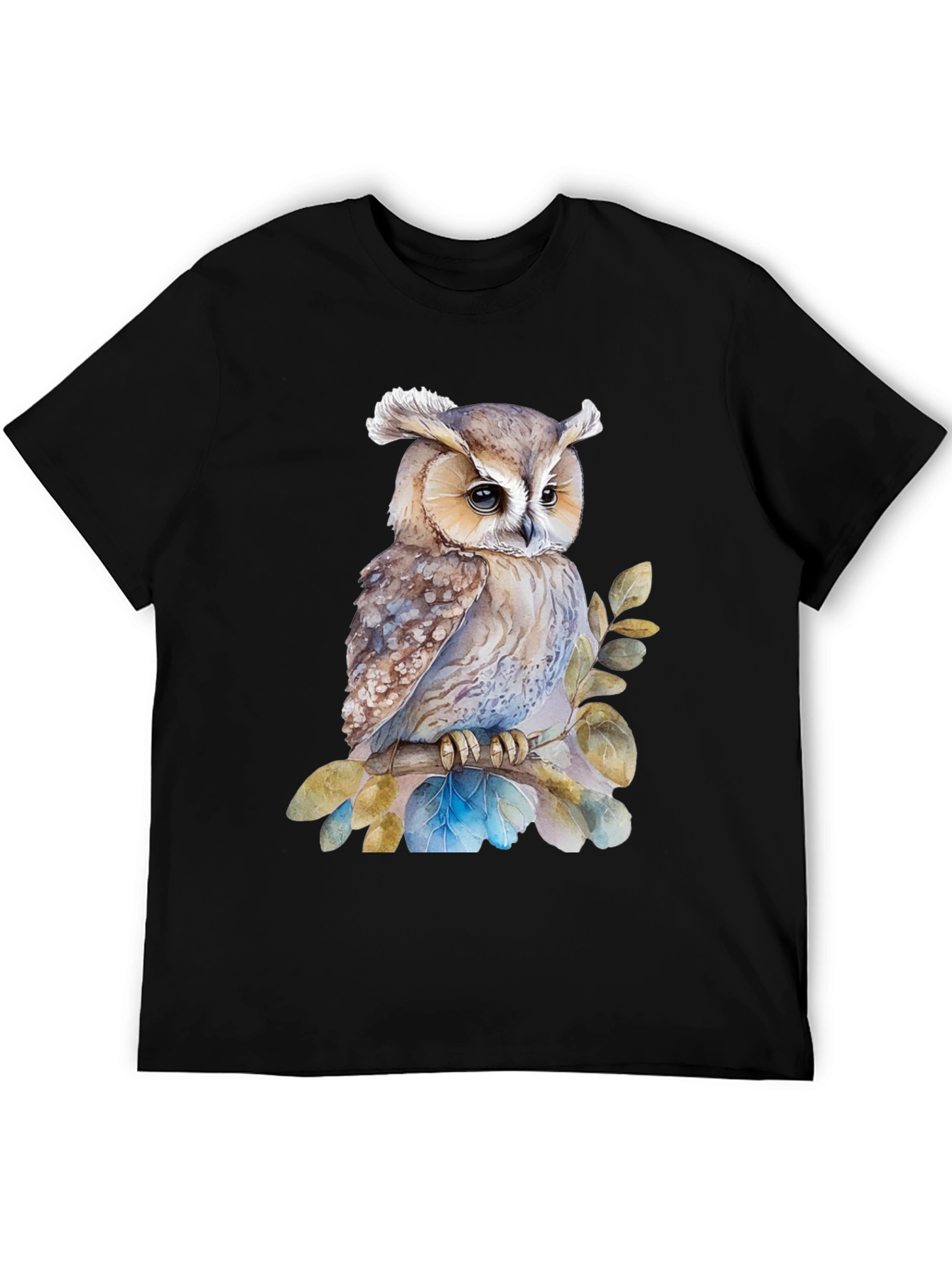 Owl T-Shirt - Watercolor Bird Design