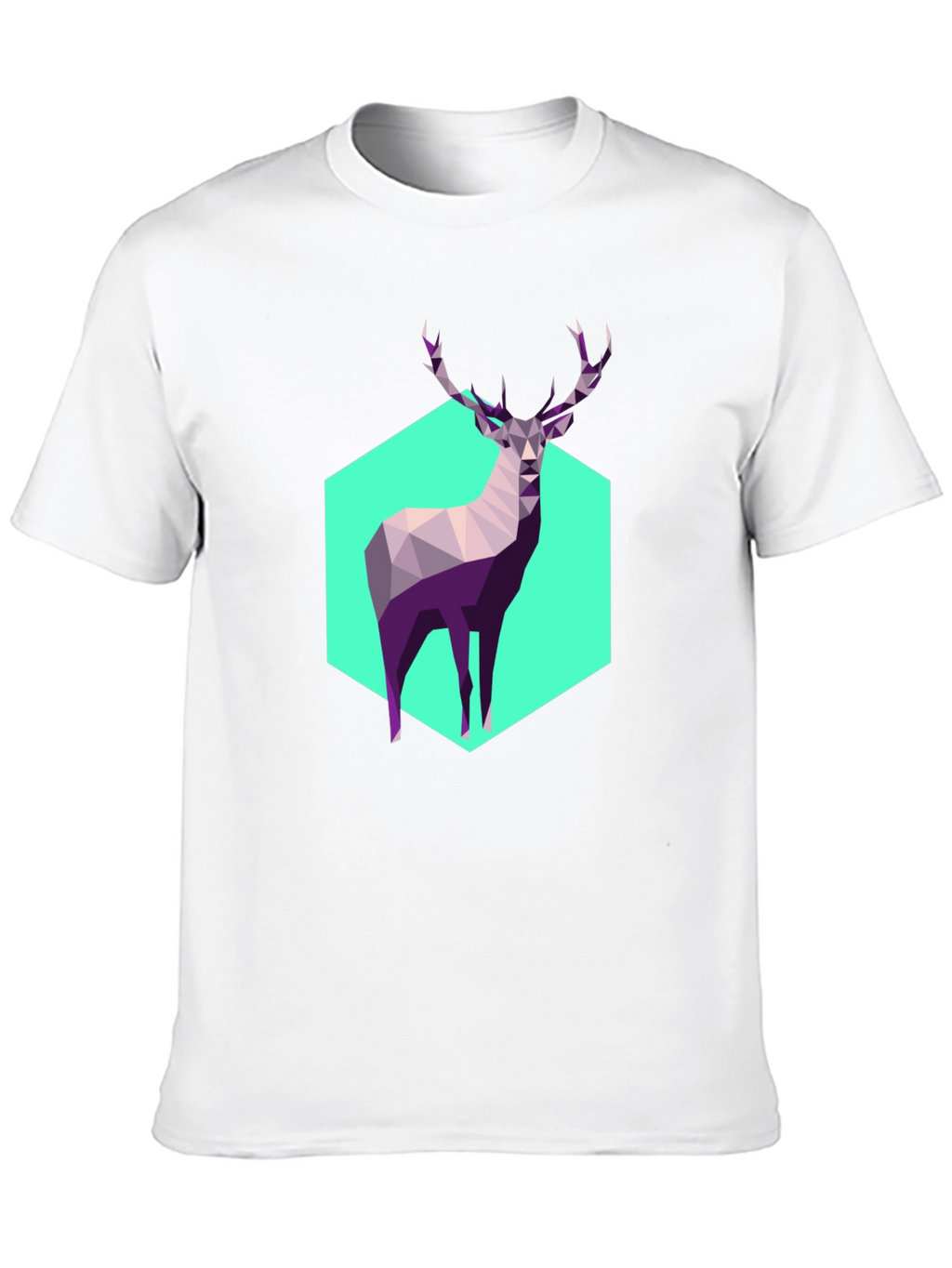 Geometric Deer Graphic Tee - Modern Art Shirt