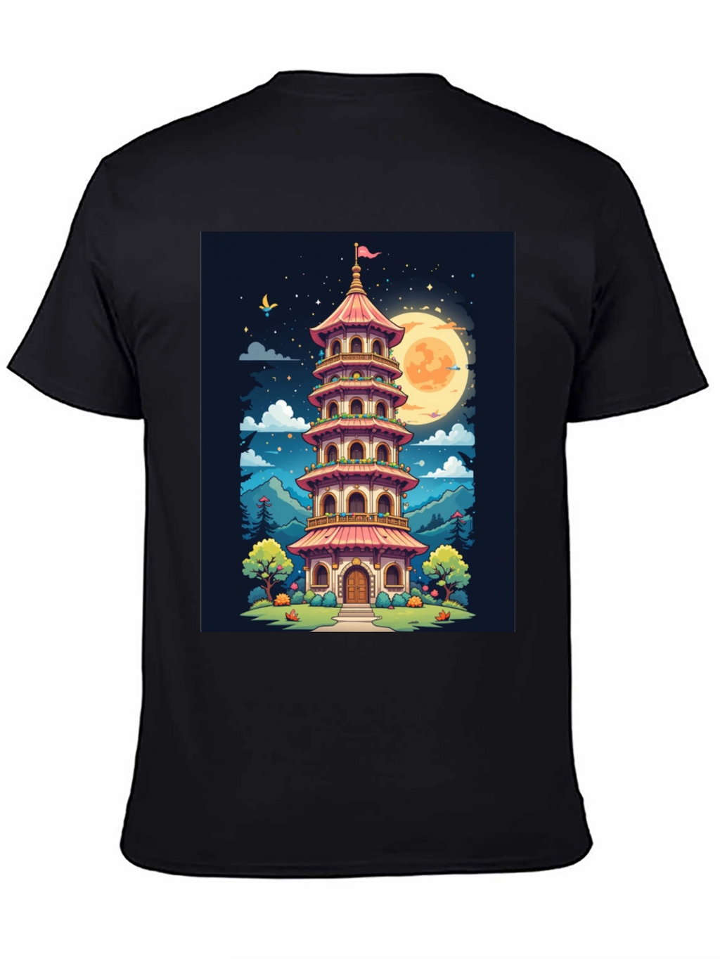 Oriental Pagoda T-Shirt - Unique Graphic Tee