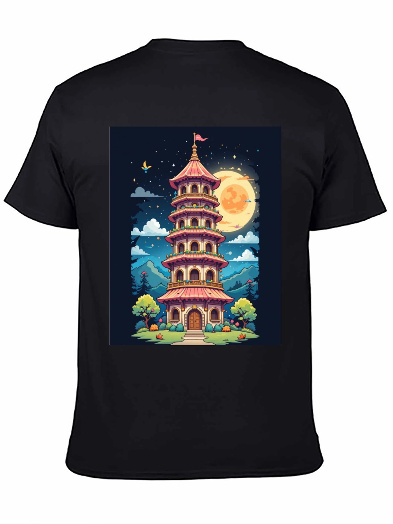 Oriental Pagoda T-Shirt - Unique Graphic Tee