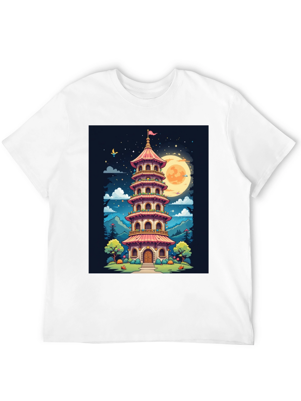 Oriental Pagoda T-Shirt - Unique Graphic Tee