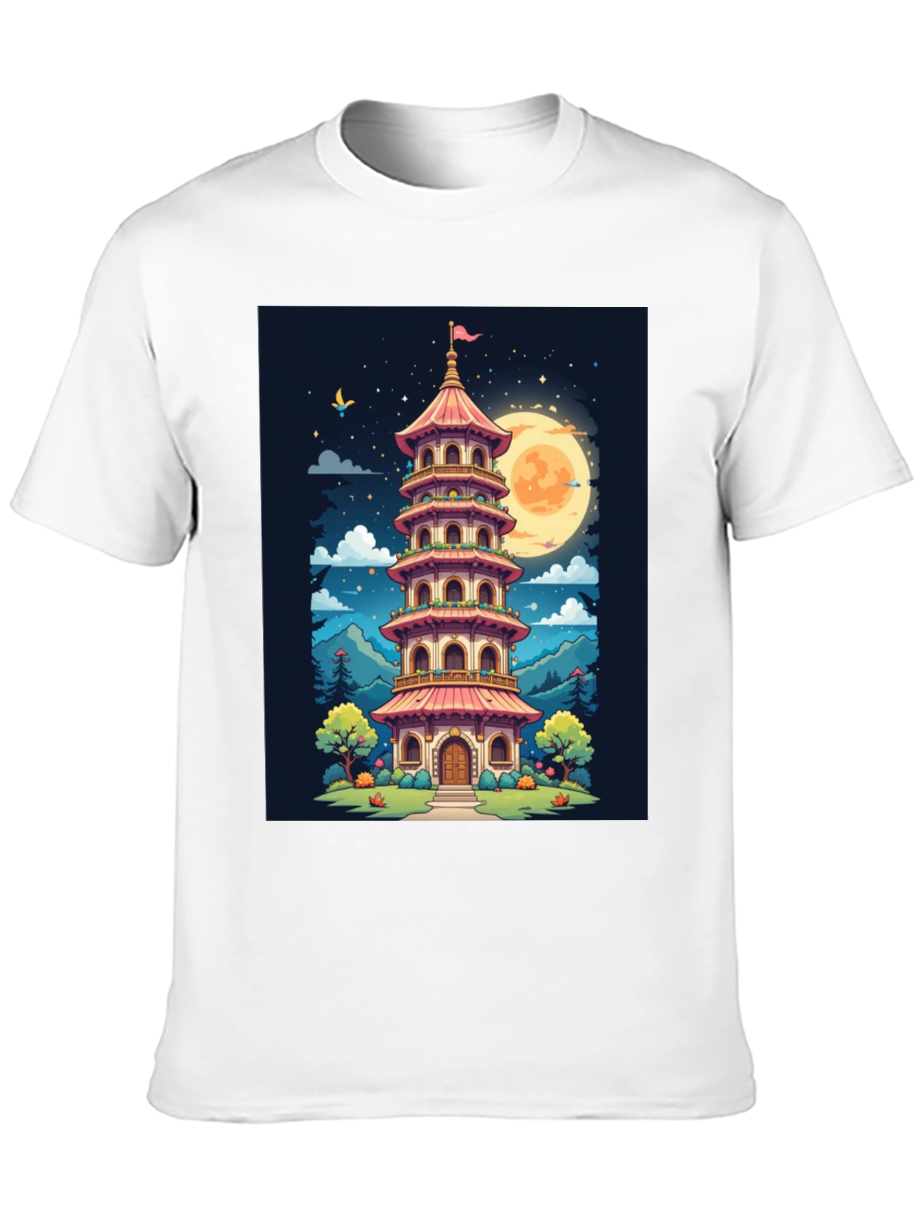 Oriental Pagoda T-Shirt - Unique Graphic Tee