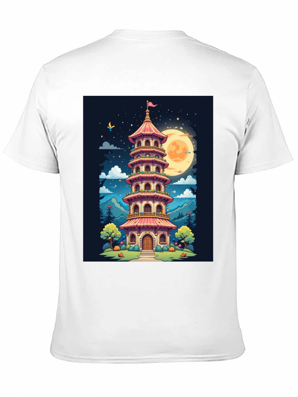 Oriental Pagoda T-Shirt - Unique Graphic Tee