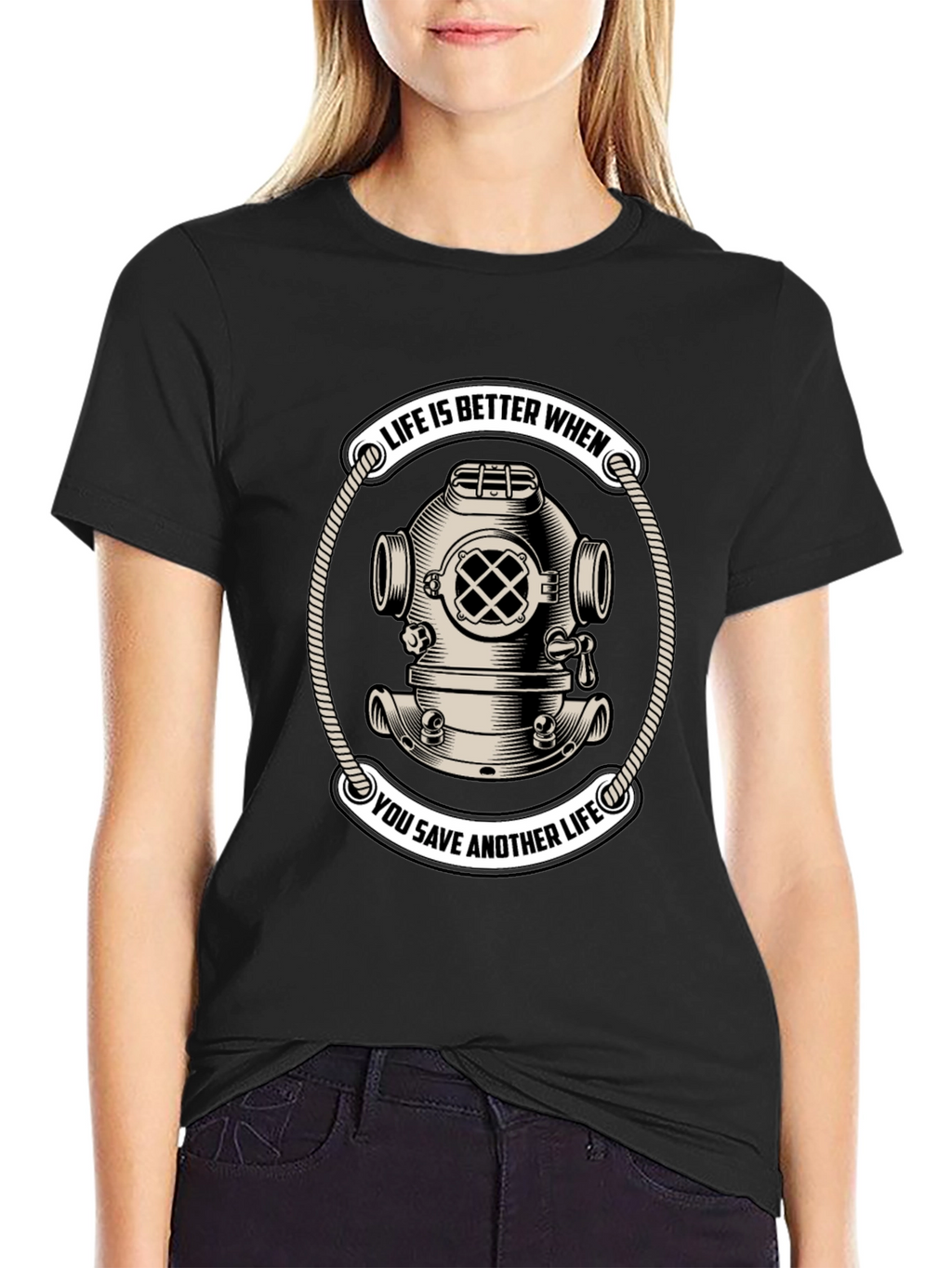 Life Saver Scuba Diver Helmet T-Shirt