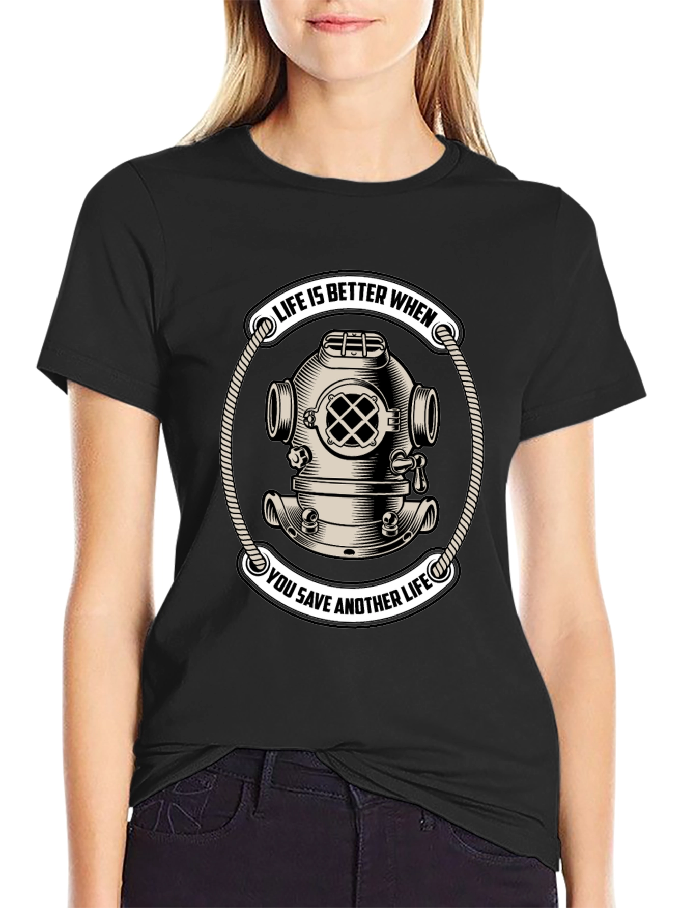 Life Saver Scuba Diver Helmet T-Shirt