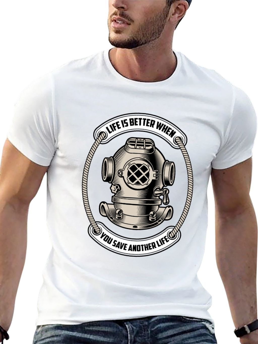 Life Saver Scuba Diver Helmet T-Shirt
