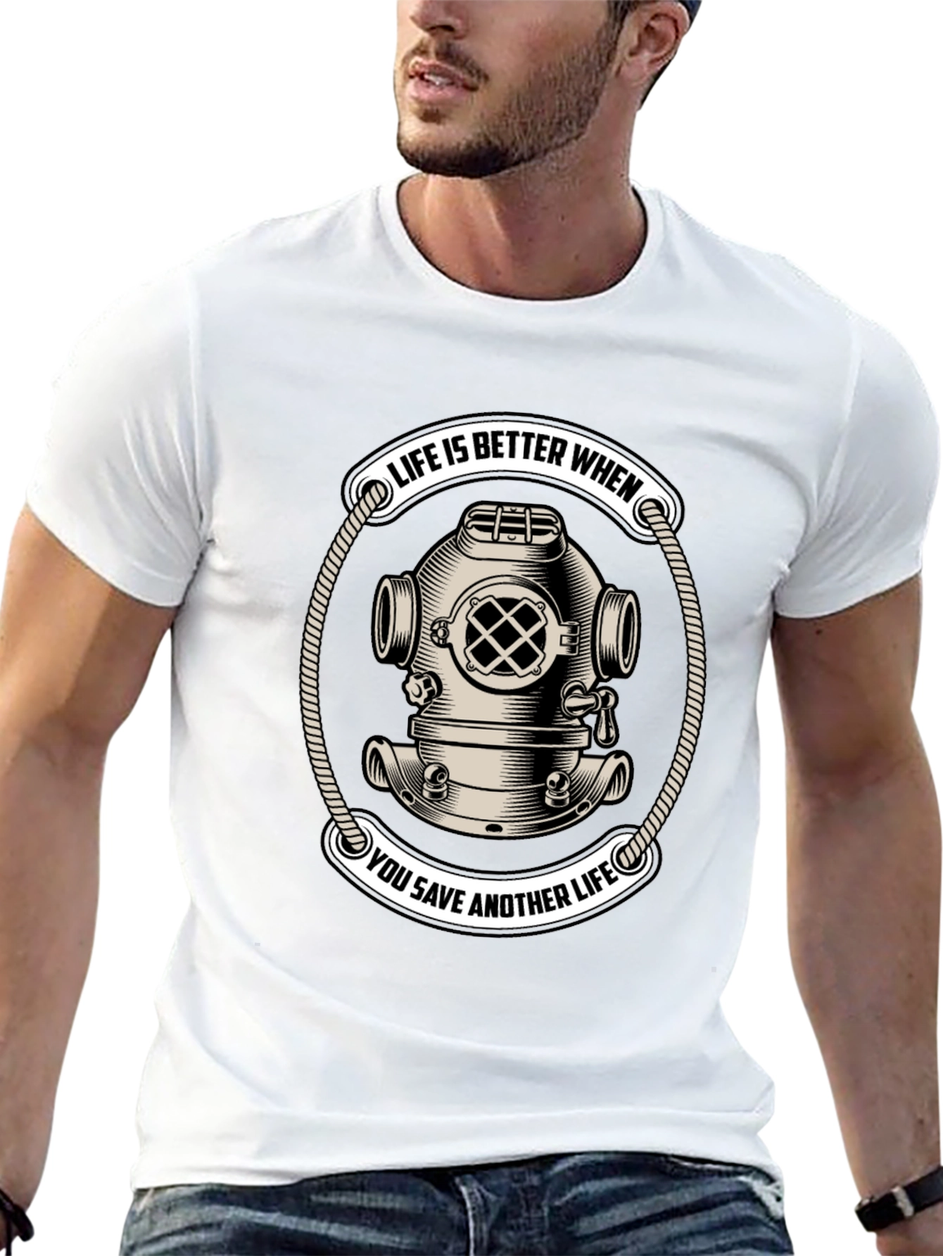 Life Saver Scuba Diver Helmet T-Shirt