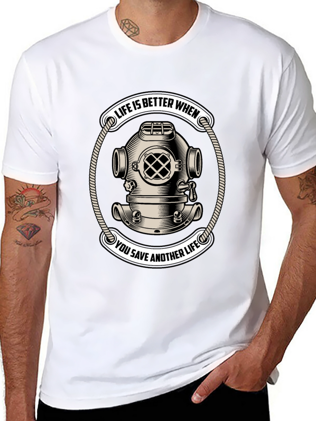 Life Saver Scuba Diver Helmet T-Shirt