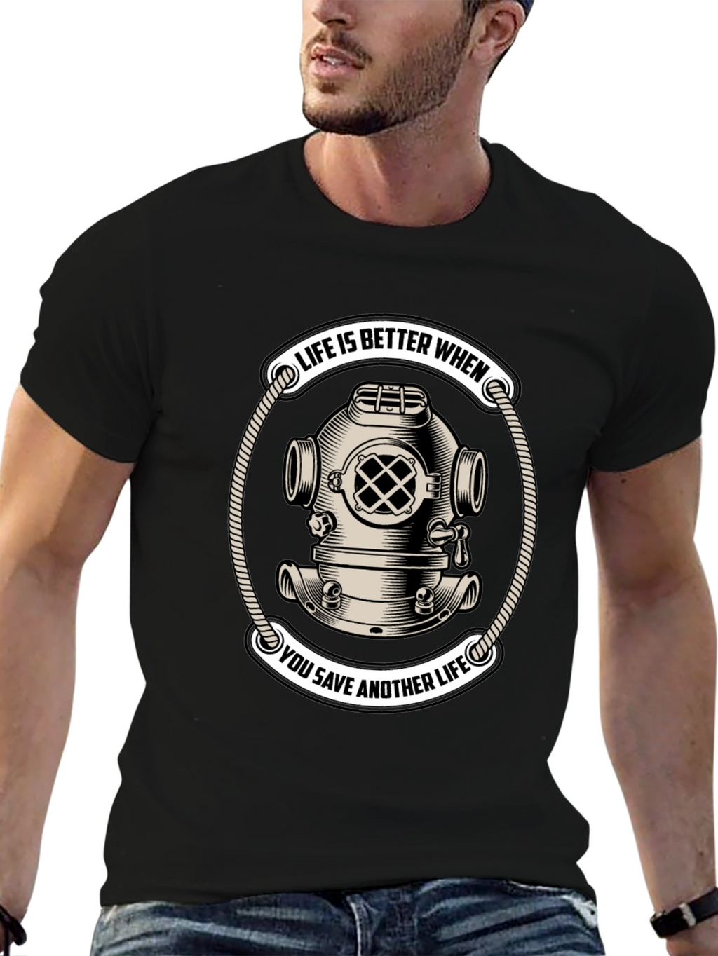 Life Saver Scuba Diver Helmet T-Shirt