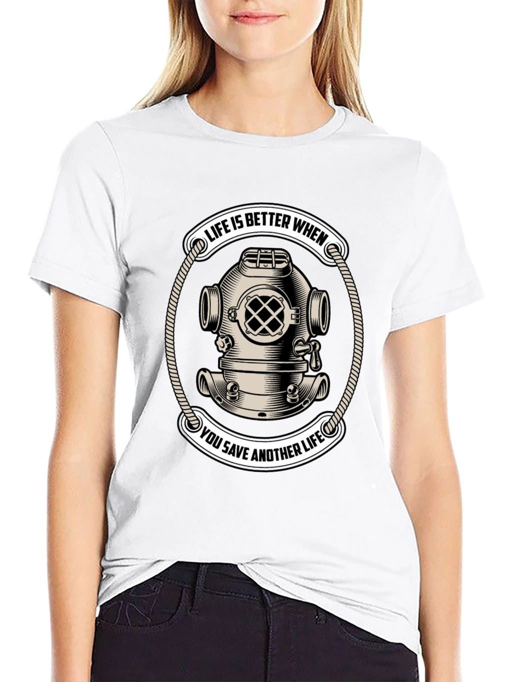 Life Saver Scuba Diver Helmet T-Shirt