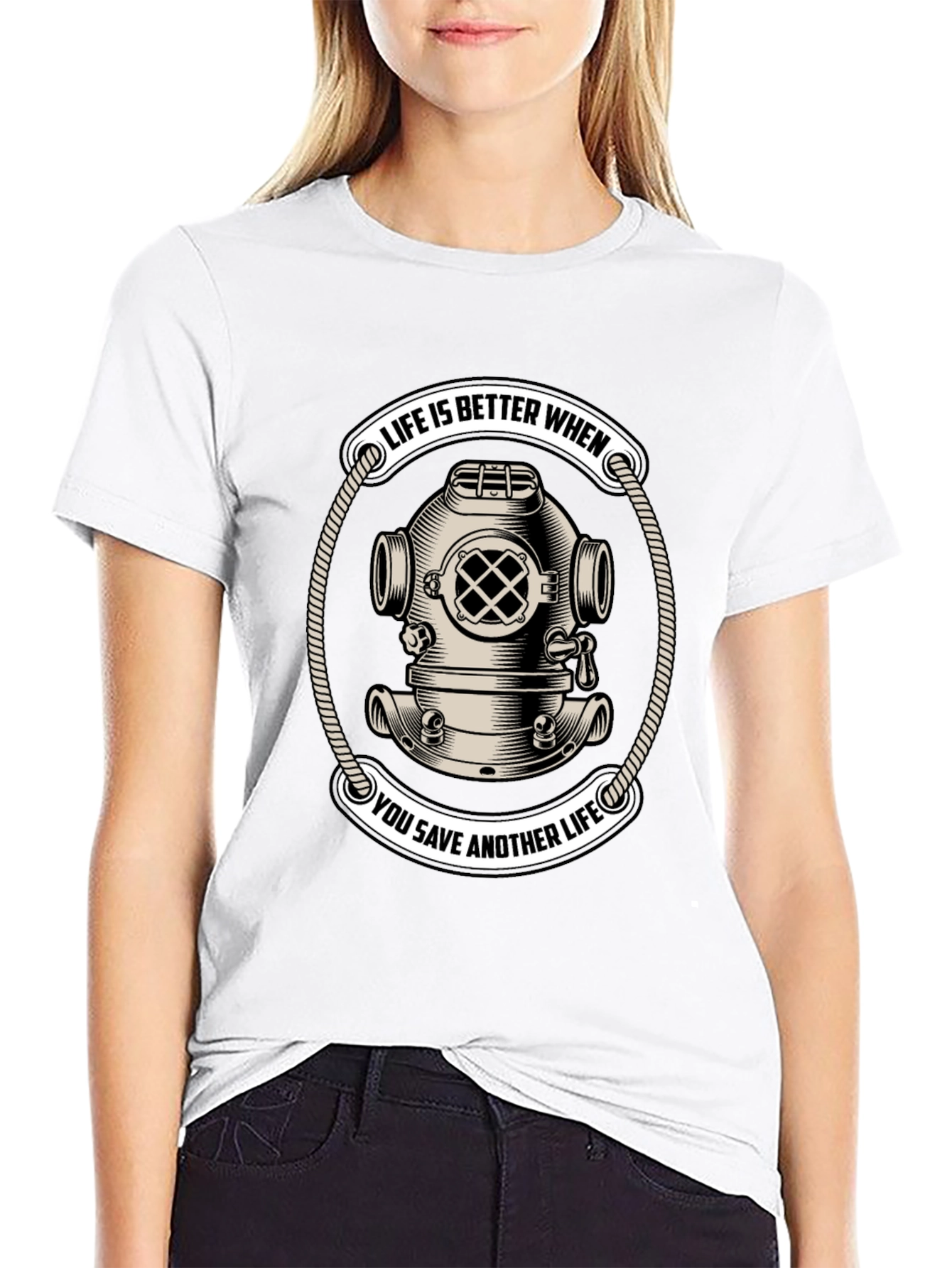Life Saver Scuba Diver Helmet T-Shirt