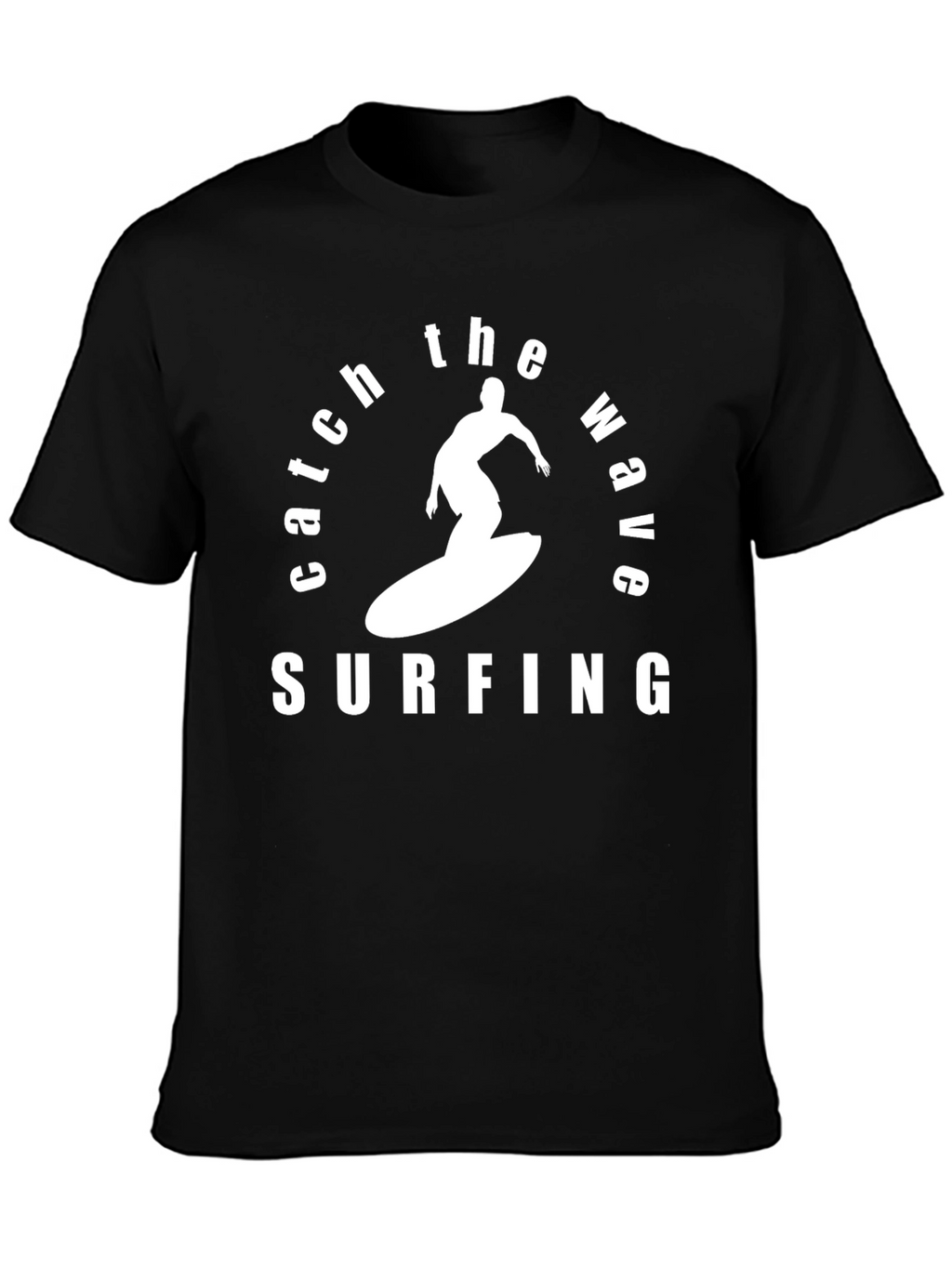 Catch the Wave Surfing T-Shirt - Black