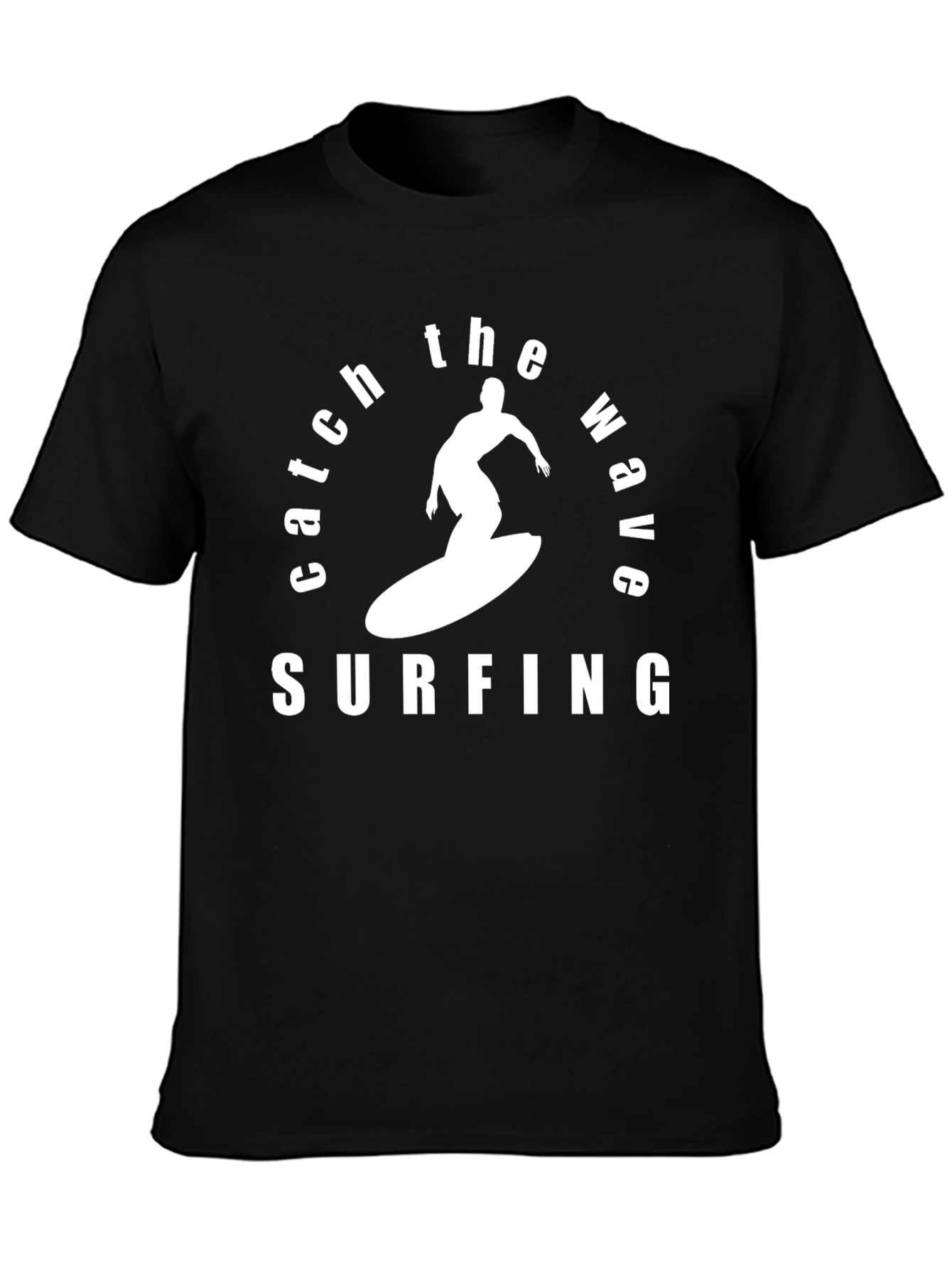 Catch the Wave Surfing T-Shirt - Black