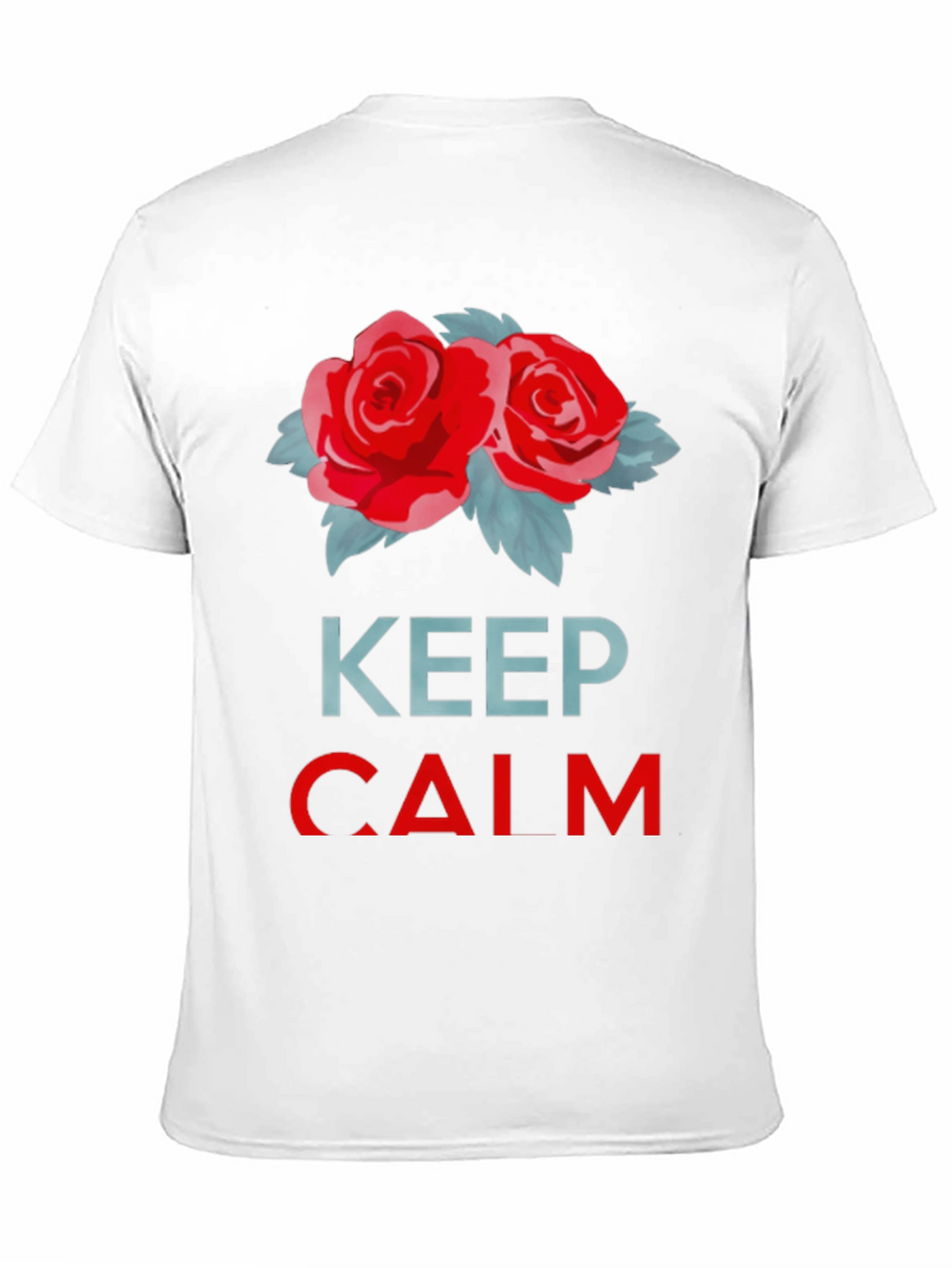 Keep Calm Red Roses Black T-Shirt