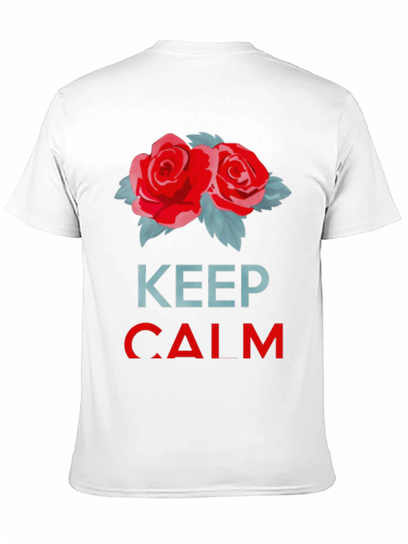 Keep Calm Red Roses Black T-Shirt