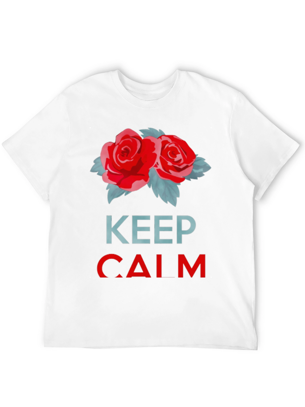 Keep Calm Red Roses Black T-Shirt