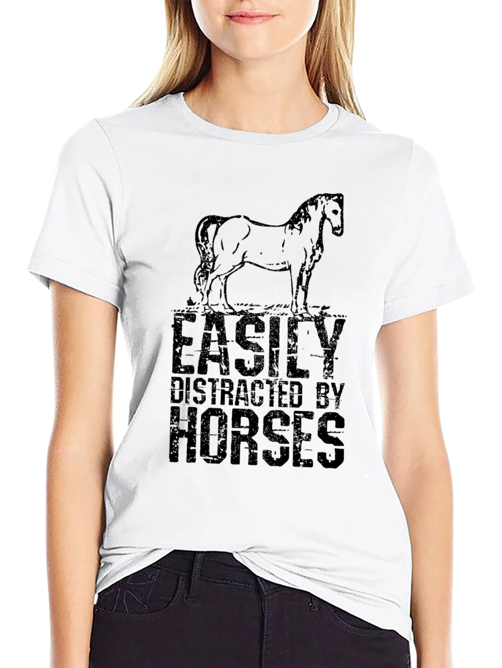 Easily Distracted By Horses Graphic T-Shirt