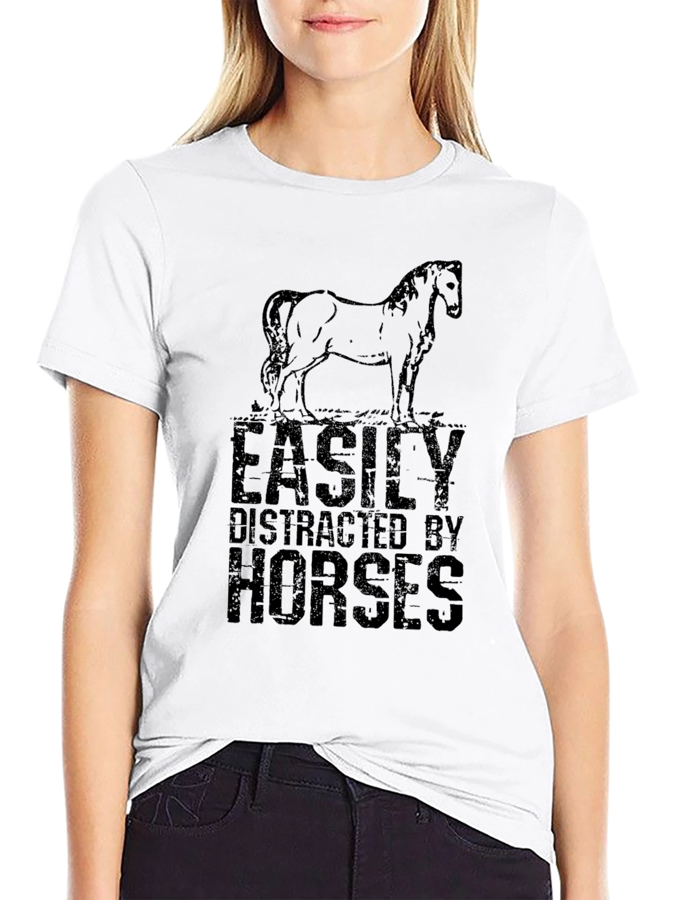 Easily Distracted By Horses Graphic T-Shirt