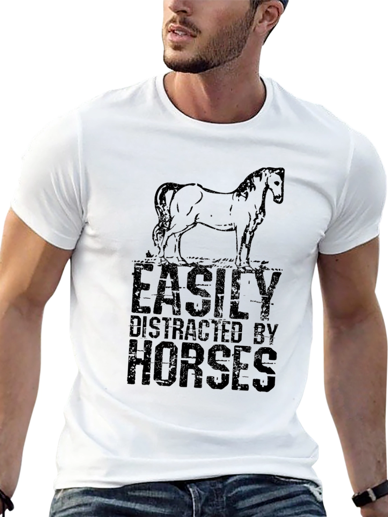 Easily Distracted By Horses Graphic T-Shirt