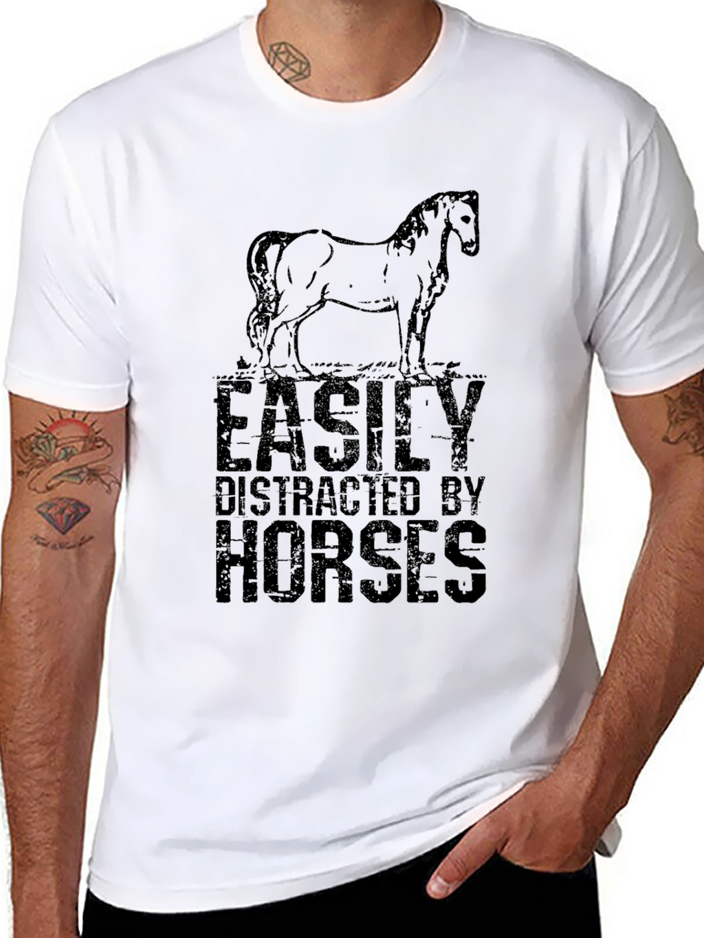Easily Distracted By Horses Graphic T-Shirt