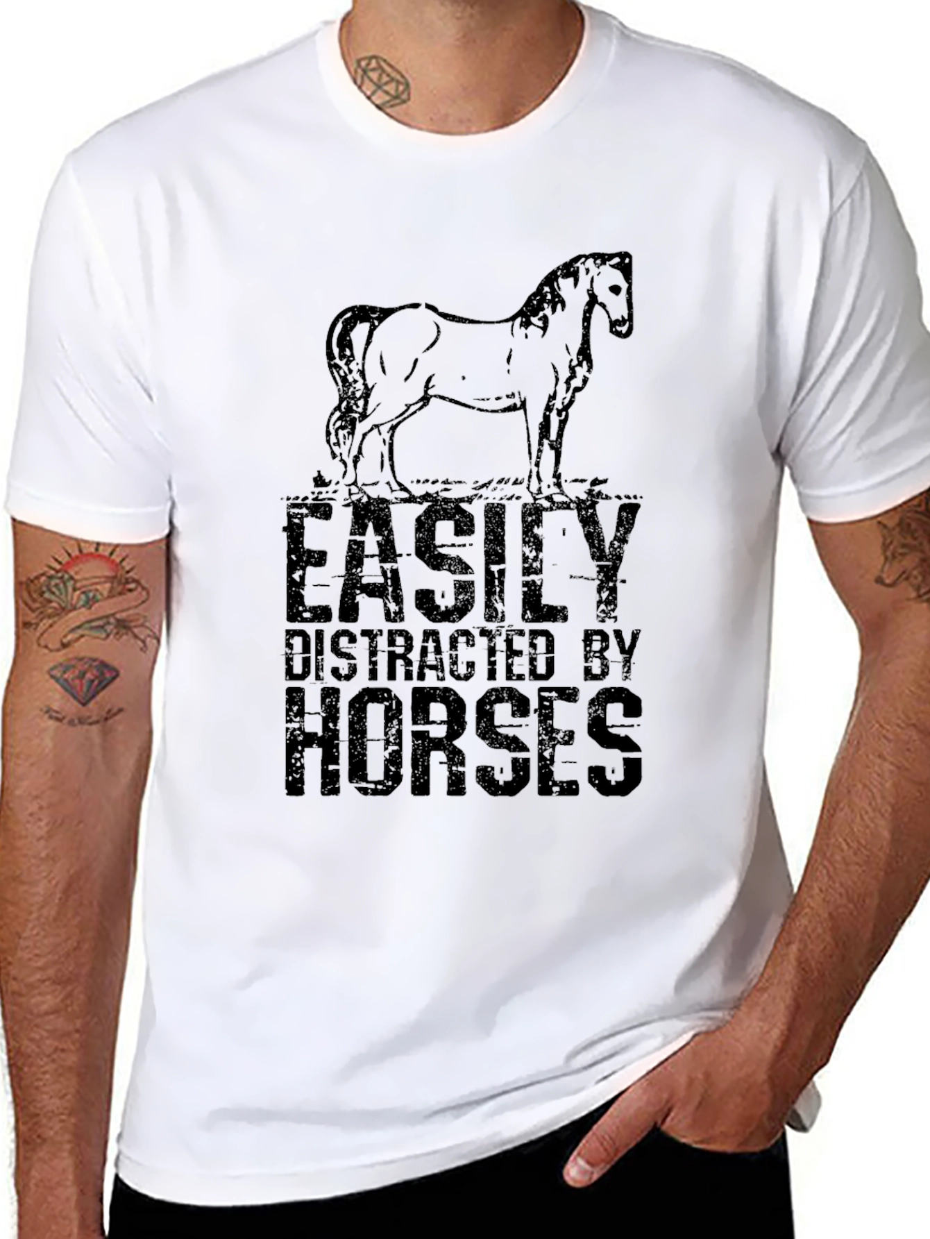 Easily Distracted By Horses Graphic T-Shirt