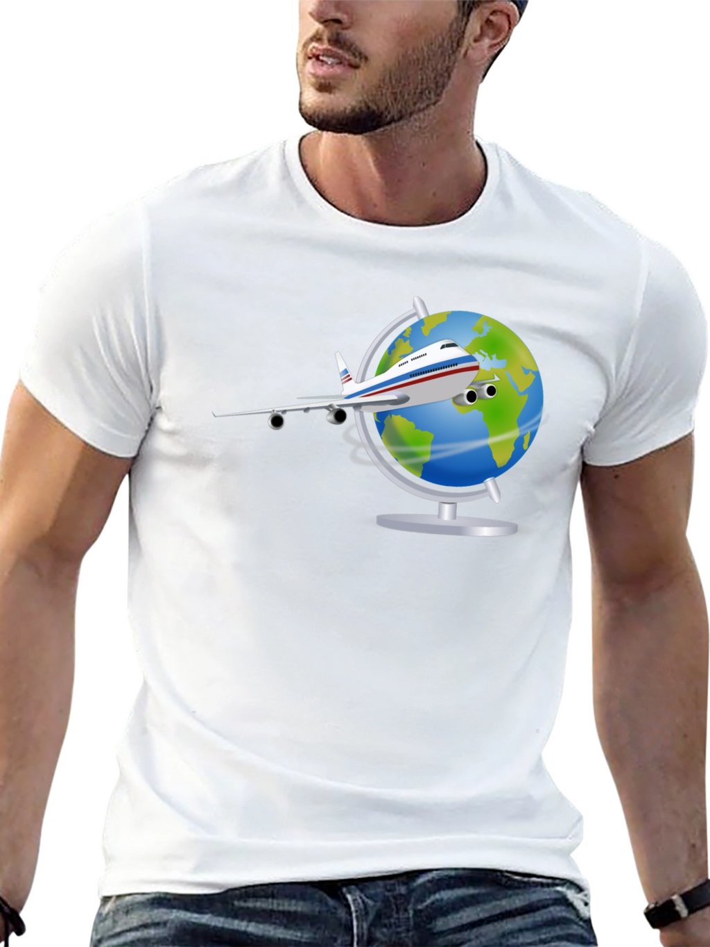 Globe Plane T-Shirt - Travel Adventure Tee